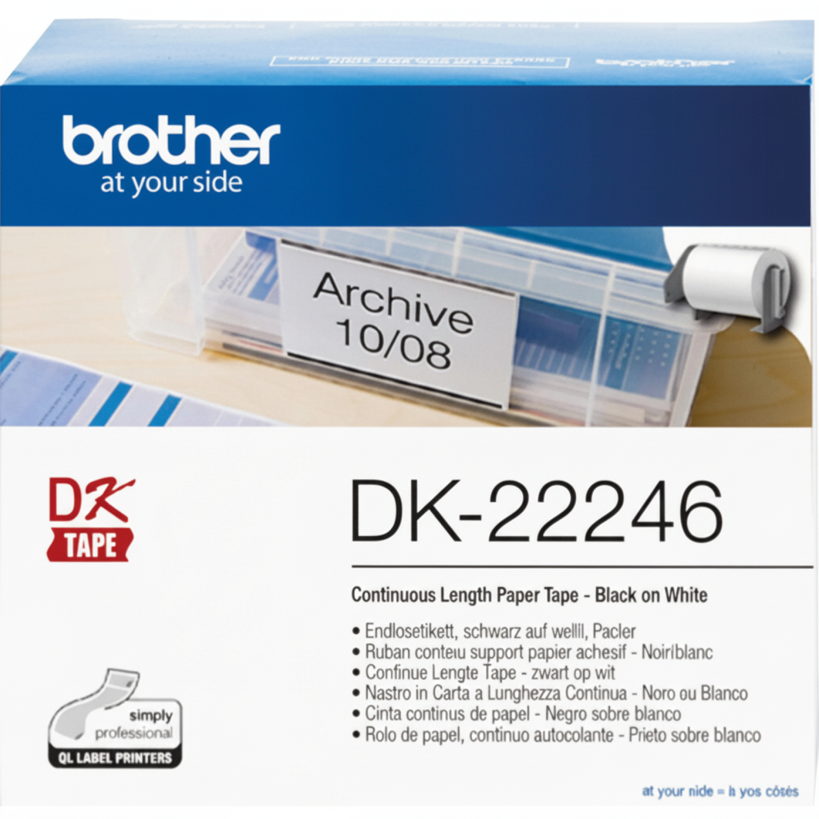 Original OEM Ribbon Brother DK-22246 (DK-22246) (White) (103 mm, 30,48 m, White)