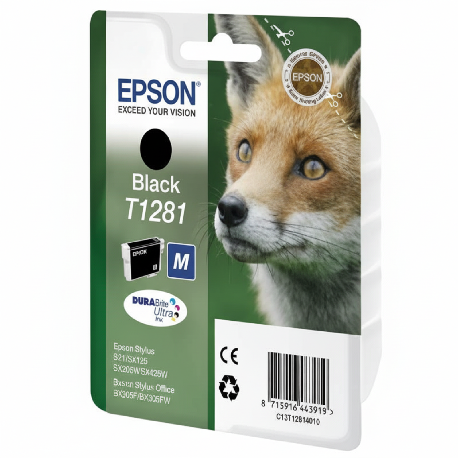 Original OEM Ink Cartridge Epson T1281 (C13T12814010) (Black)