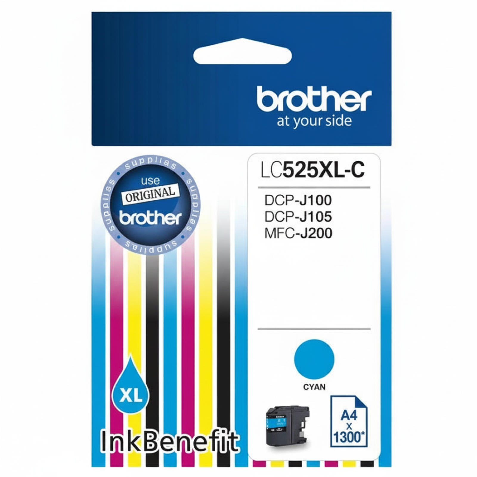 Original OEM Ink Cartridge Brother LC-525 XL C (LC525XLC) (Cyan)