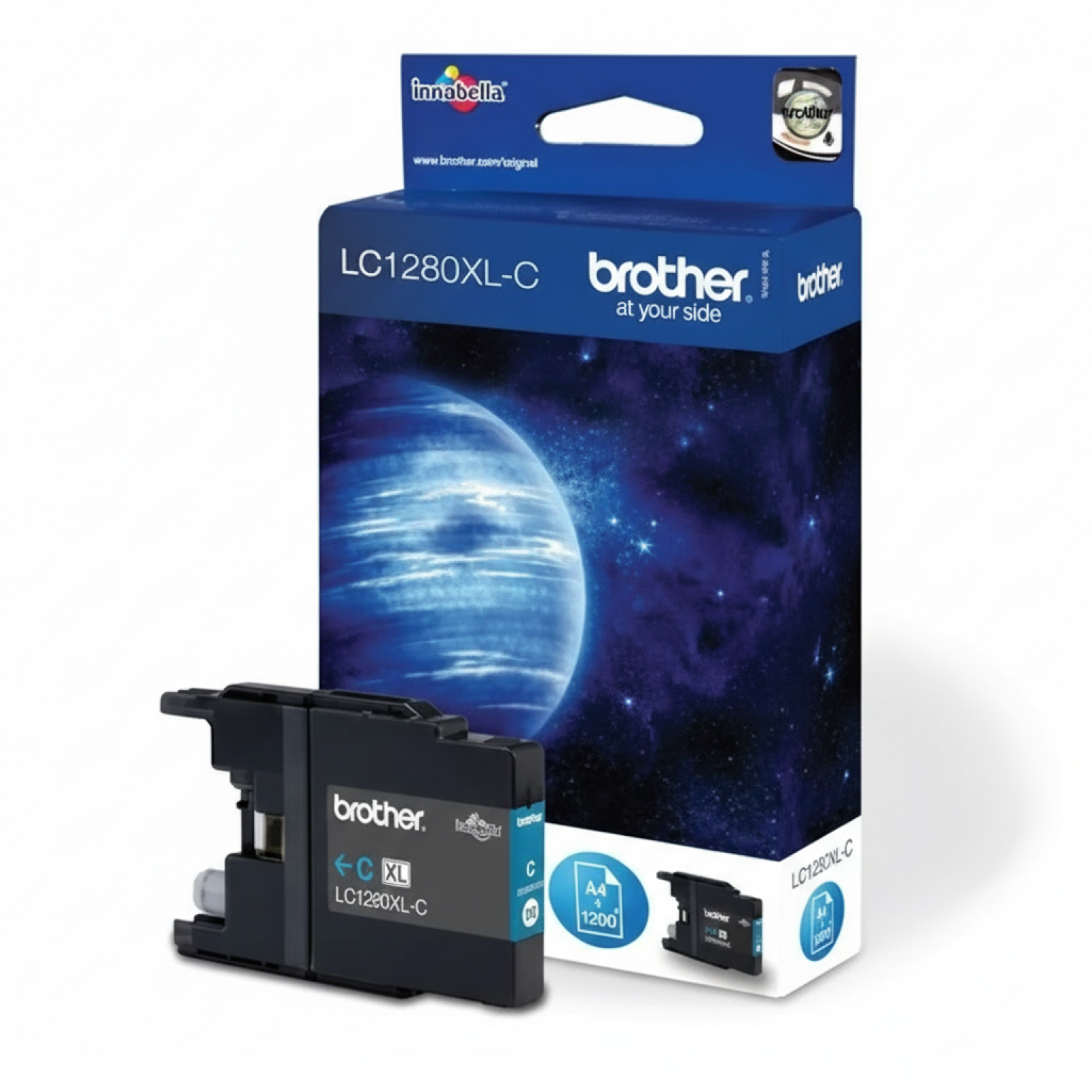 Original OEM Ink Cartridge Brother LC-1280 XL C (LC1280XLC) (Cyan)