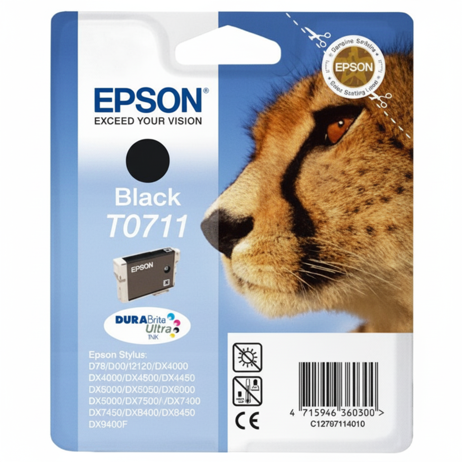 Original OEM Ink Cartridge Epson T0711 (C13T07114010) (Black)