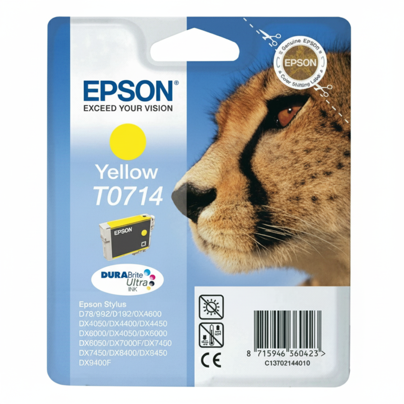 Original OEM Ink Cartridge Epson T0714 (C13T07144010) (Yellow)