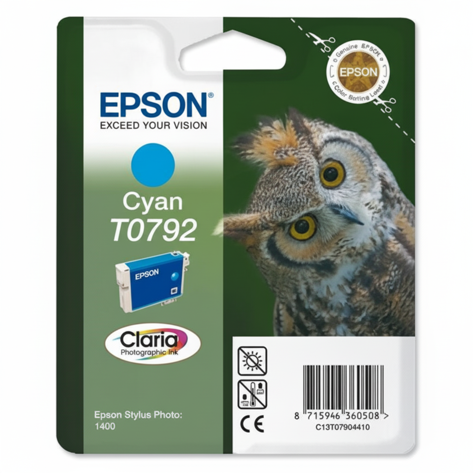 Original OEM Ink Cartridge Epson T0792 (C13T07924010) (Cyan)