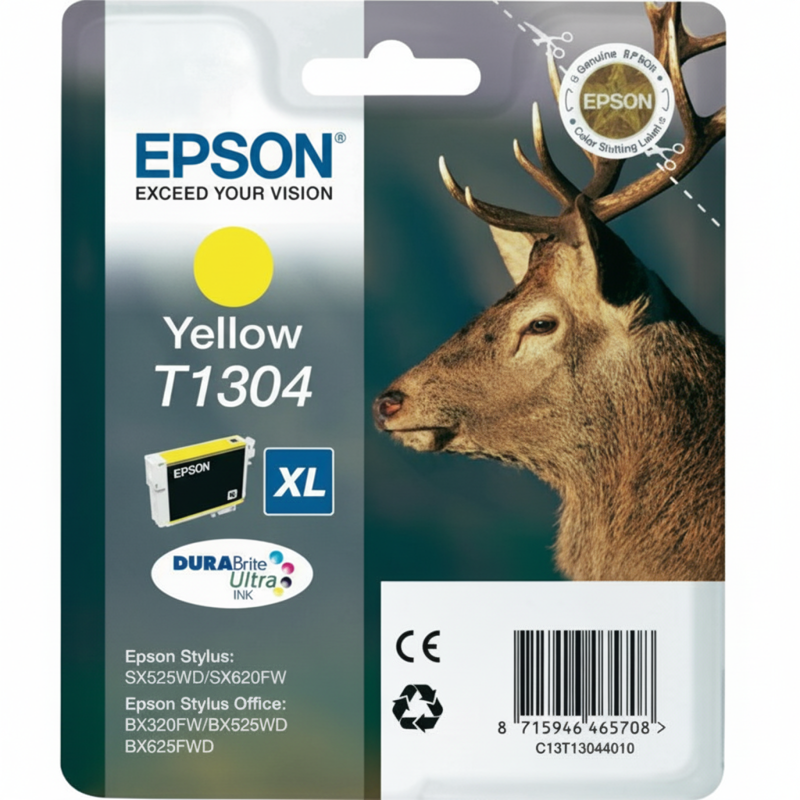 Original OEM Ink Cartridge Epson T1304 (C13T13044010) (Yellow)