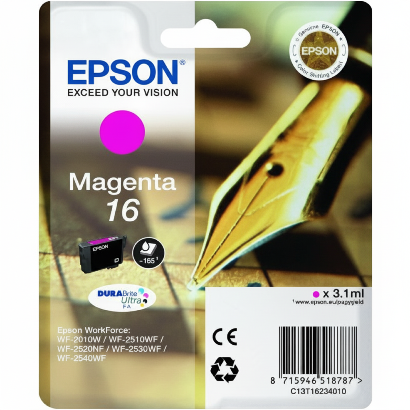 Original OEM Ink Cartridge Epson T1623 (C13T16234010) (Magenta)