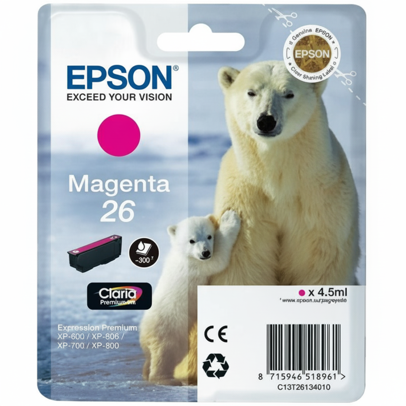 Original OEM Ink Cartridge Epson T2613 (C13T26134010) (Magenta)