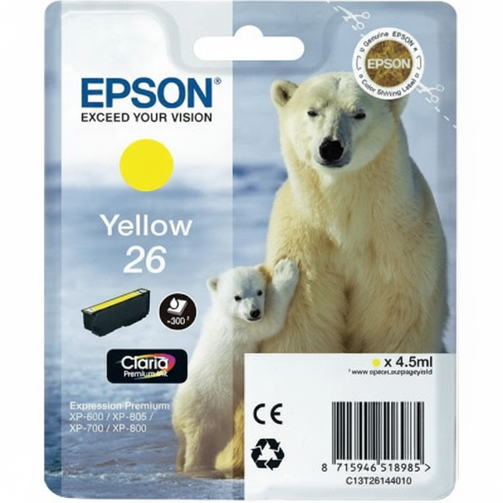 Original OEM Ink Cartridge Epson T2614 (C13T26144010) (Yellow)