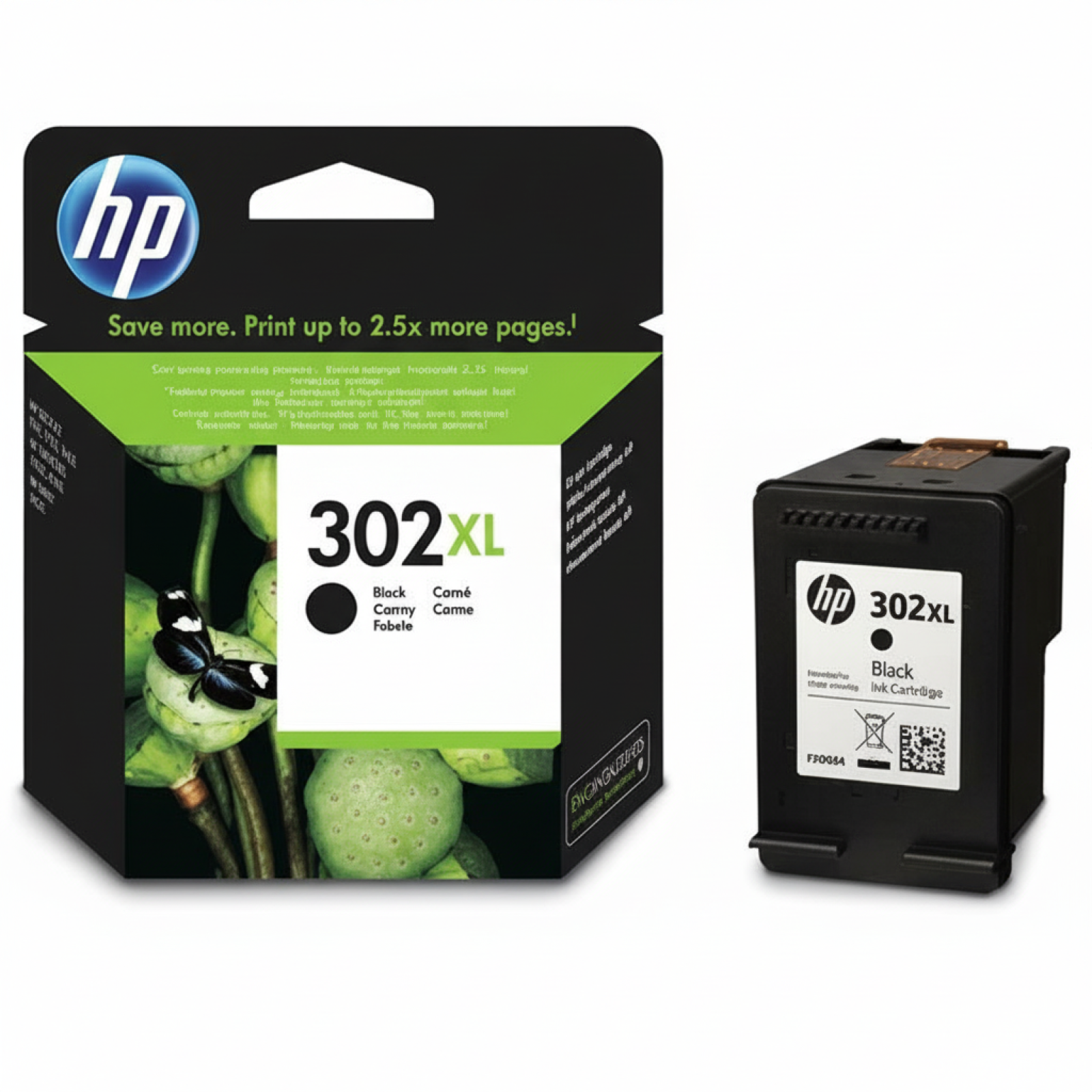 Original OEM Ink Cartridge HP 302 XL (F6U68AE) (Black)