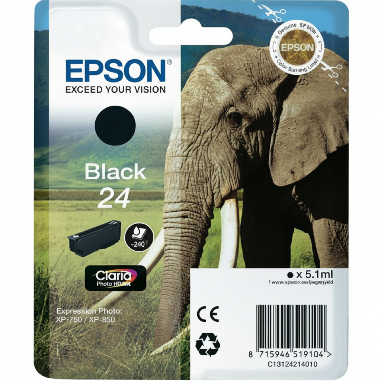 Original OEM Ink Cartridge Epson T2421 (C13T24214010) (Black)