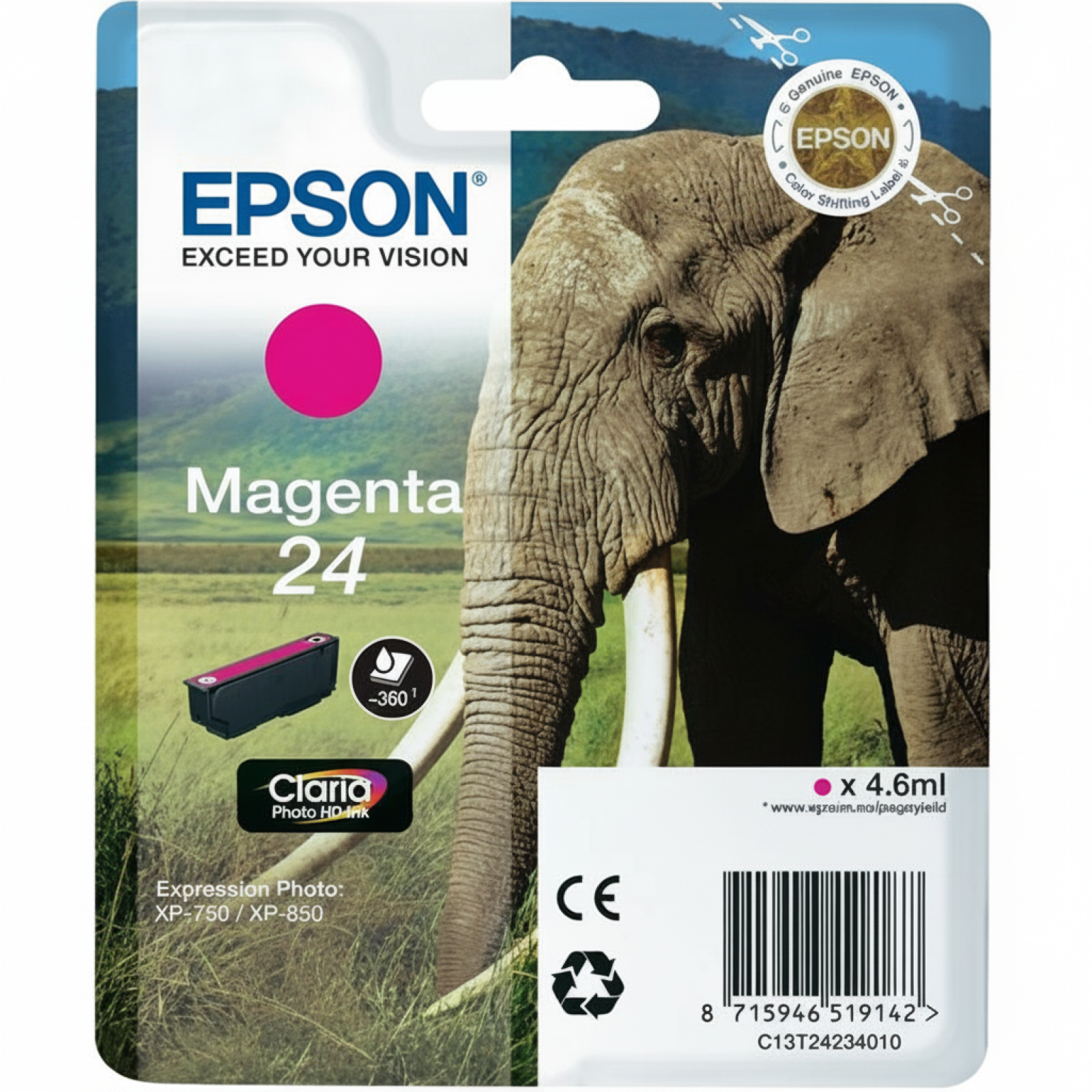 Original OEM Ink Cartridge Epson T2423 (C13T24234010) (Magenta)