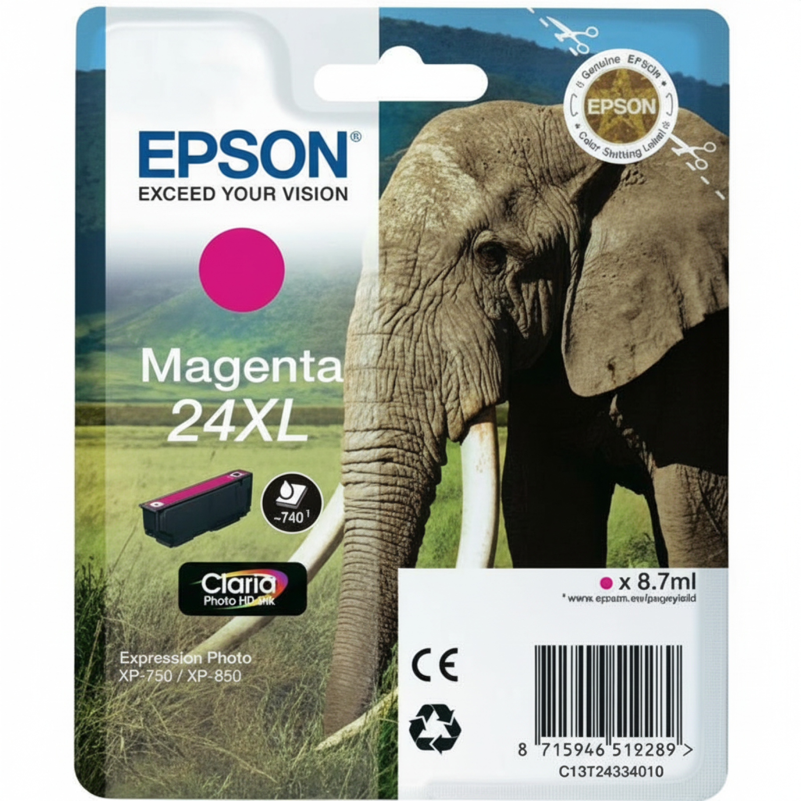 Original OEM Ink Cartridge Epson T2433 (C13T24334010) (Magenta)