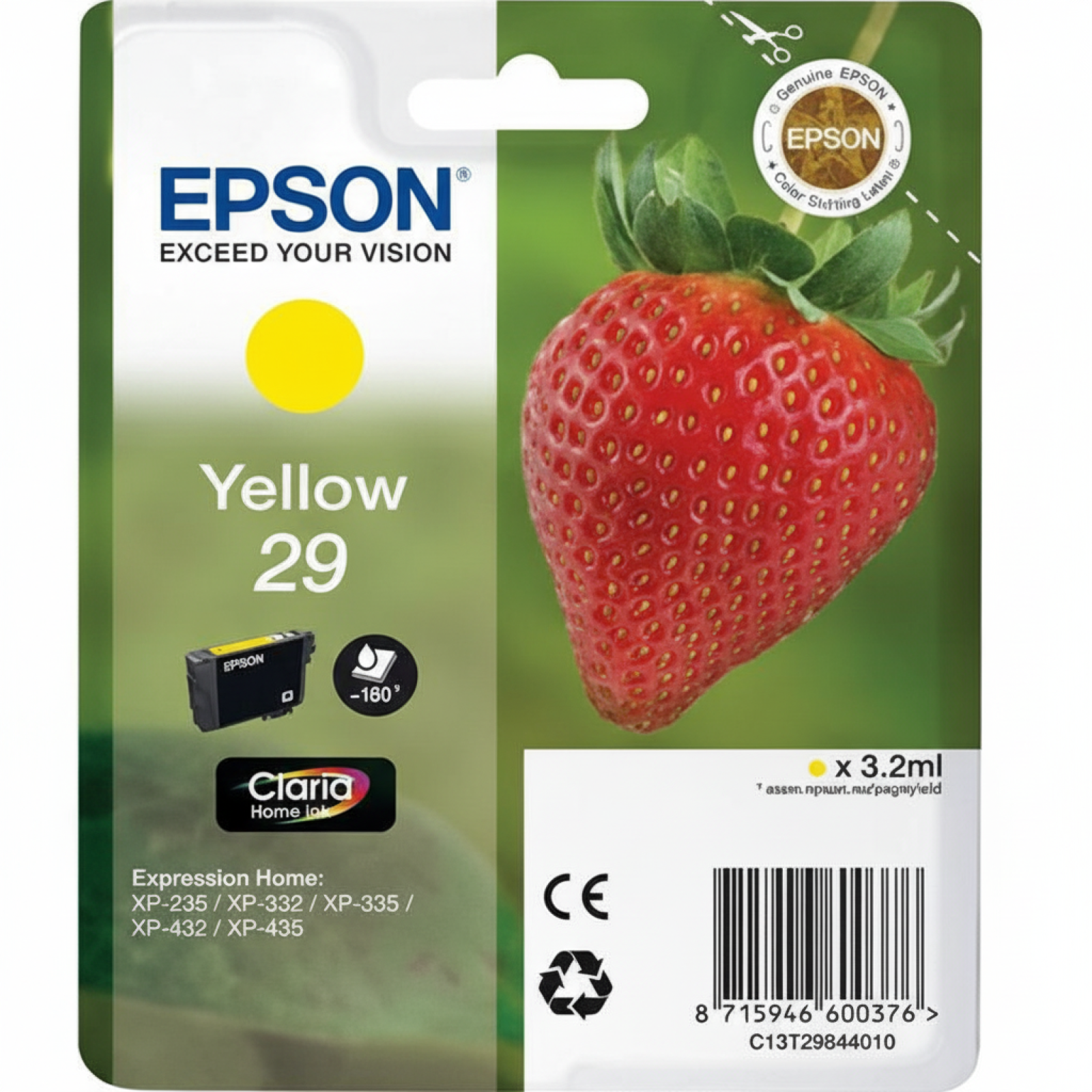 Original OEM Ink Cartridge Epson T2984 (C13T29844010) (Yellow)
