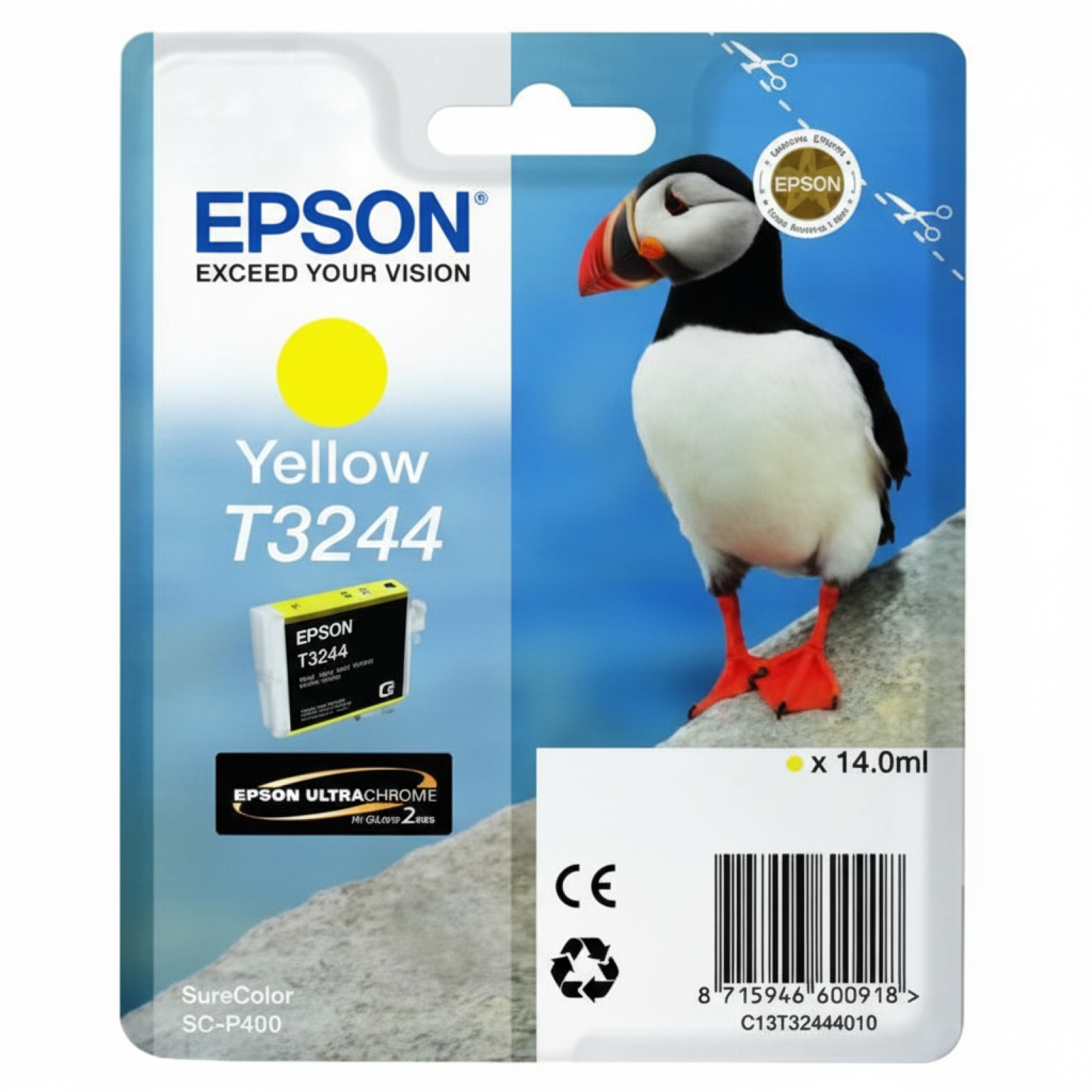 Original OEM Ink Cartridge Epson T3244 (C13T32444010) (Yellow)