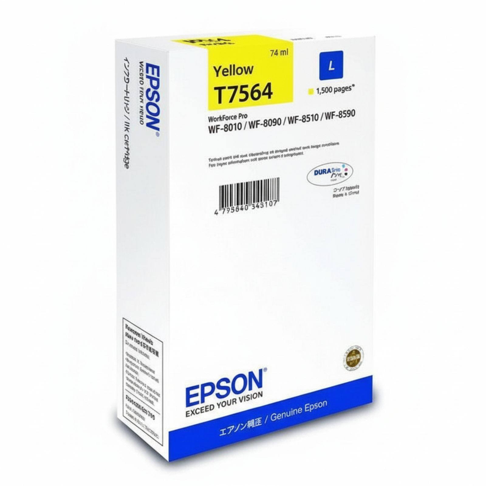Original OEM Ink Cartridge Epson T7564 (C13T756440) (Yellow)