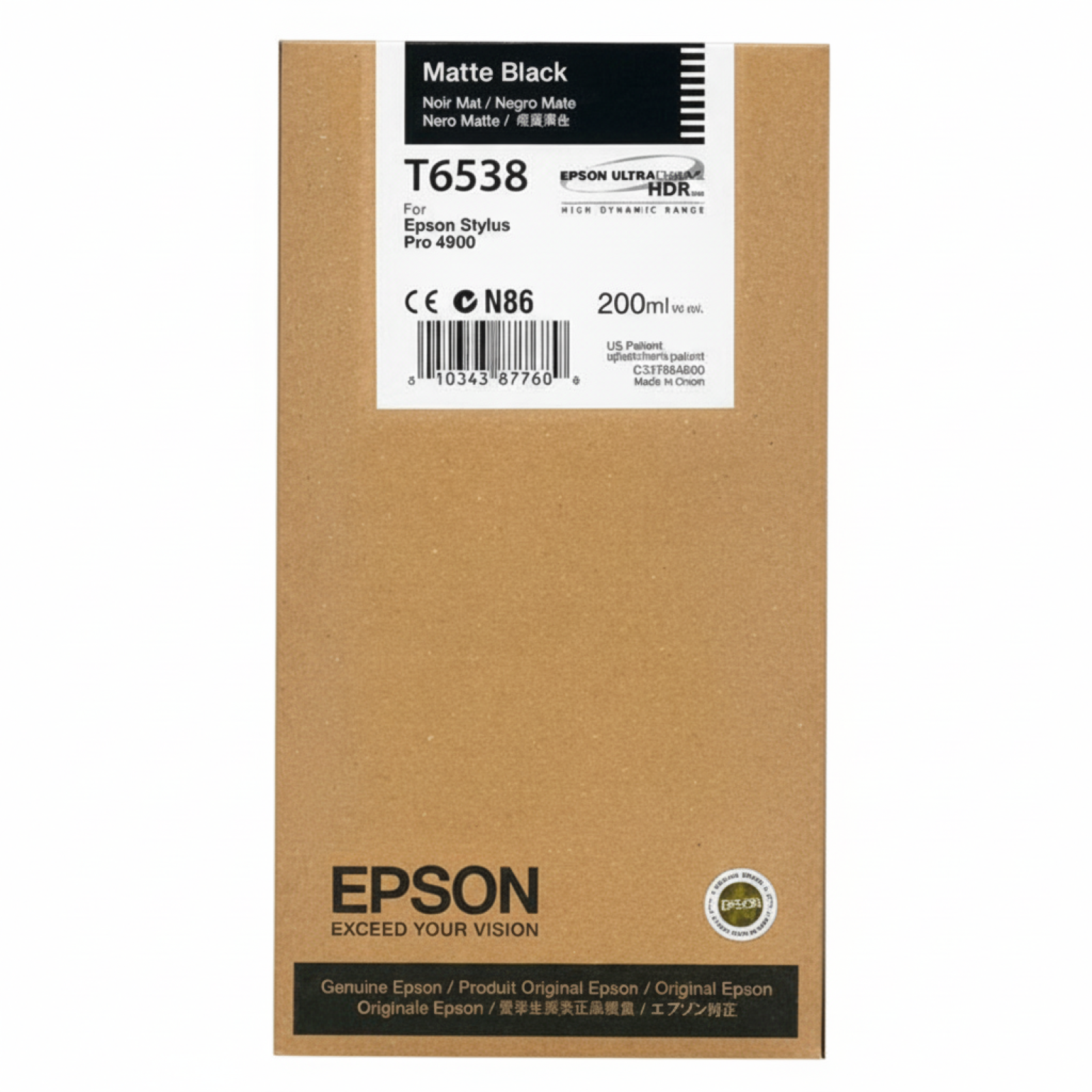 Original OEM Ink Cartridge Epson T6538 (C13T653800) (Matte black)