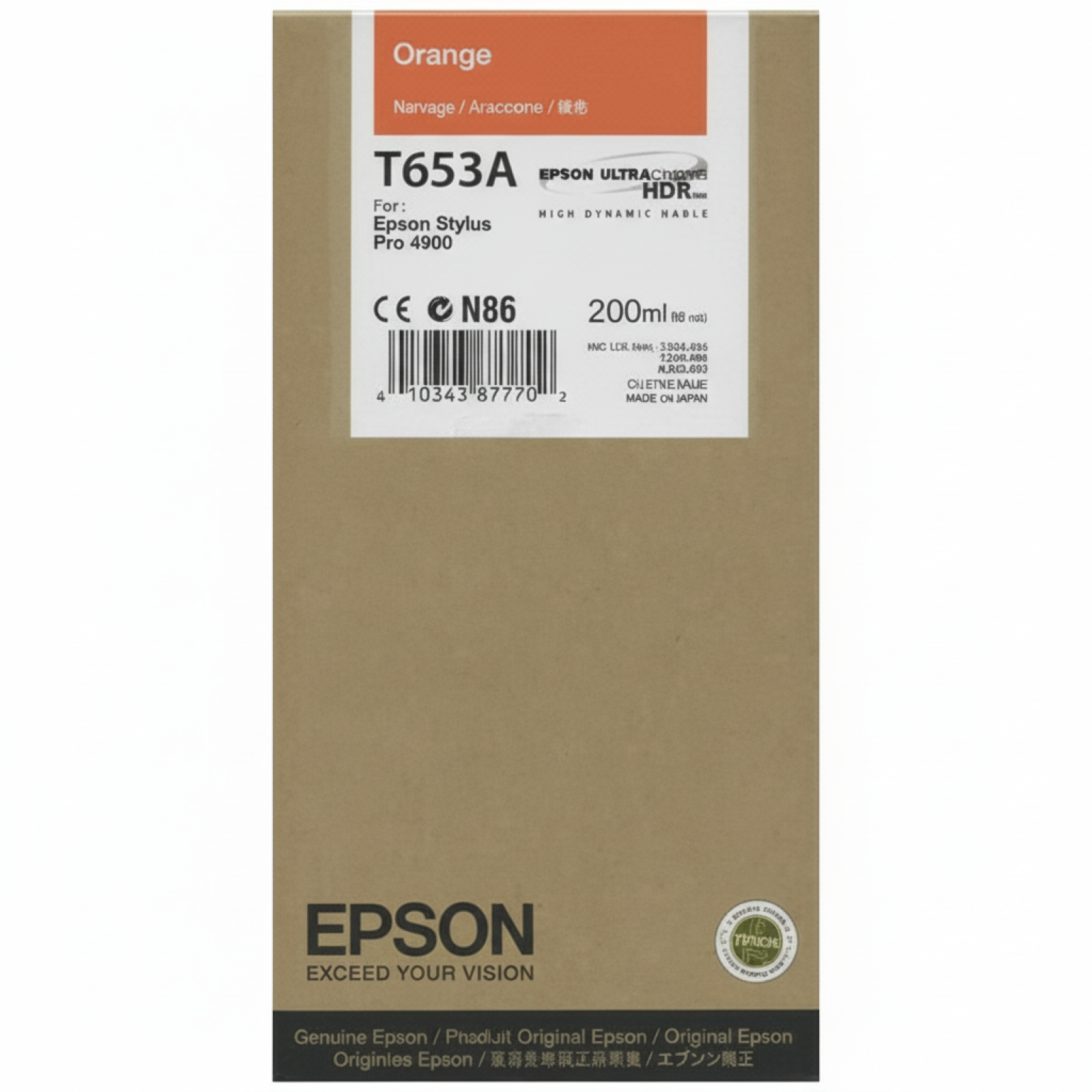 Original OEM Ink Cartridge Epson T653A (C13T653A00) (Orange)