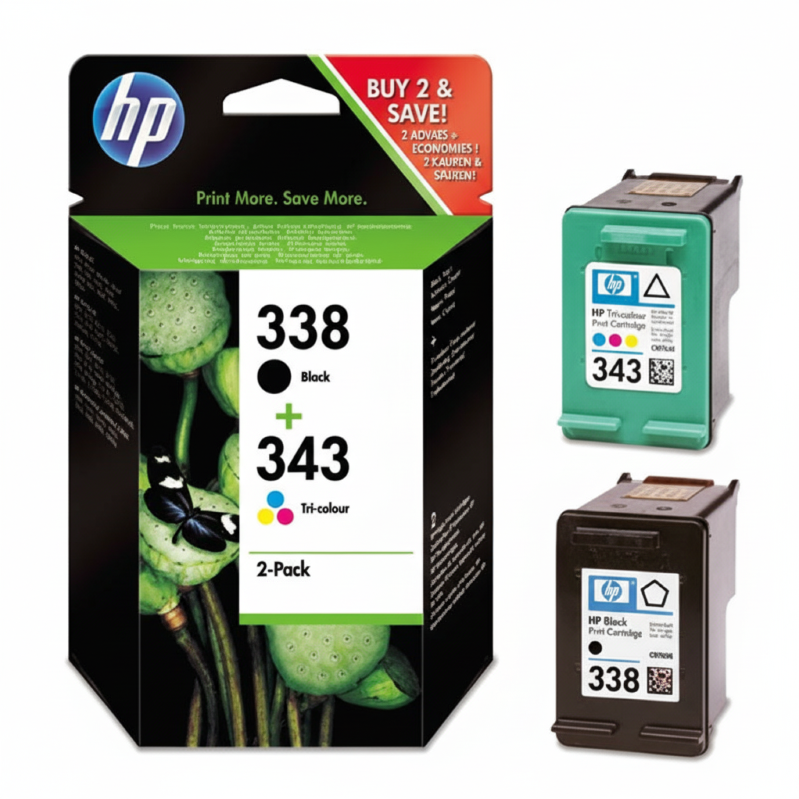 Original OEM Ink Cartridges HP 338 + 343 (SD449EE) (multi pack)