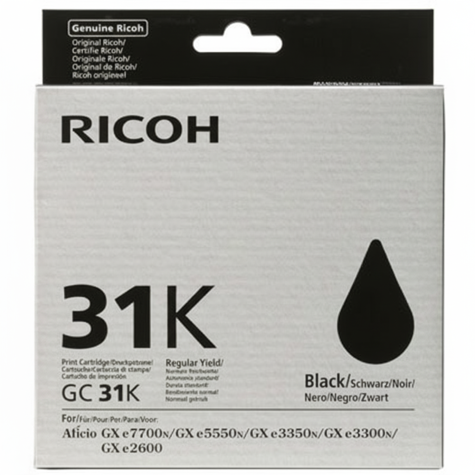 Original OEM Ink Cartridge Ricoh GC-31K (405688) (Black)