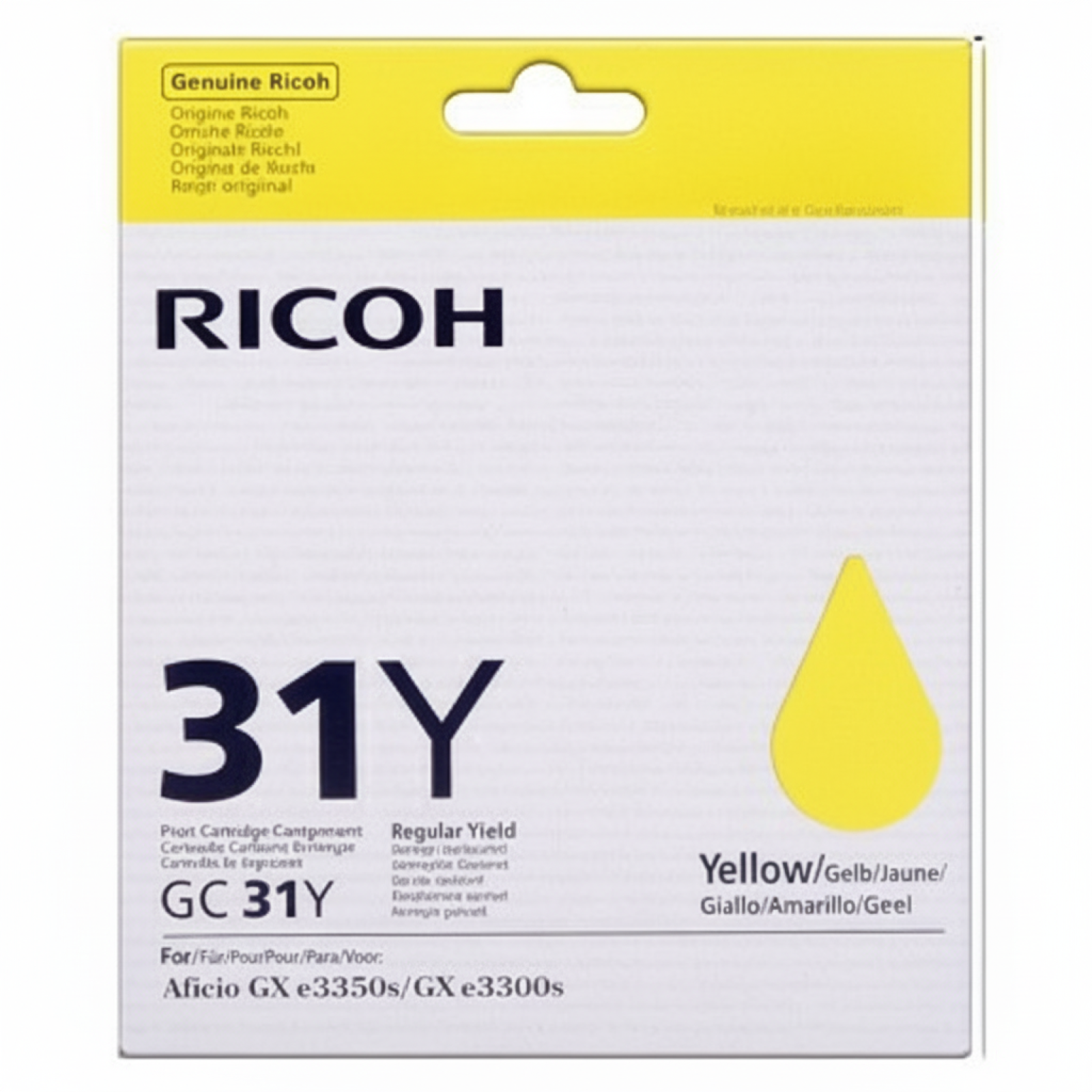 Original OEM Ink Cartridge Ricoh GC-31Y (405691) (Yellow)