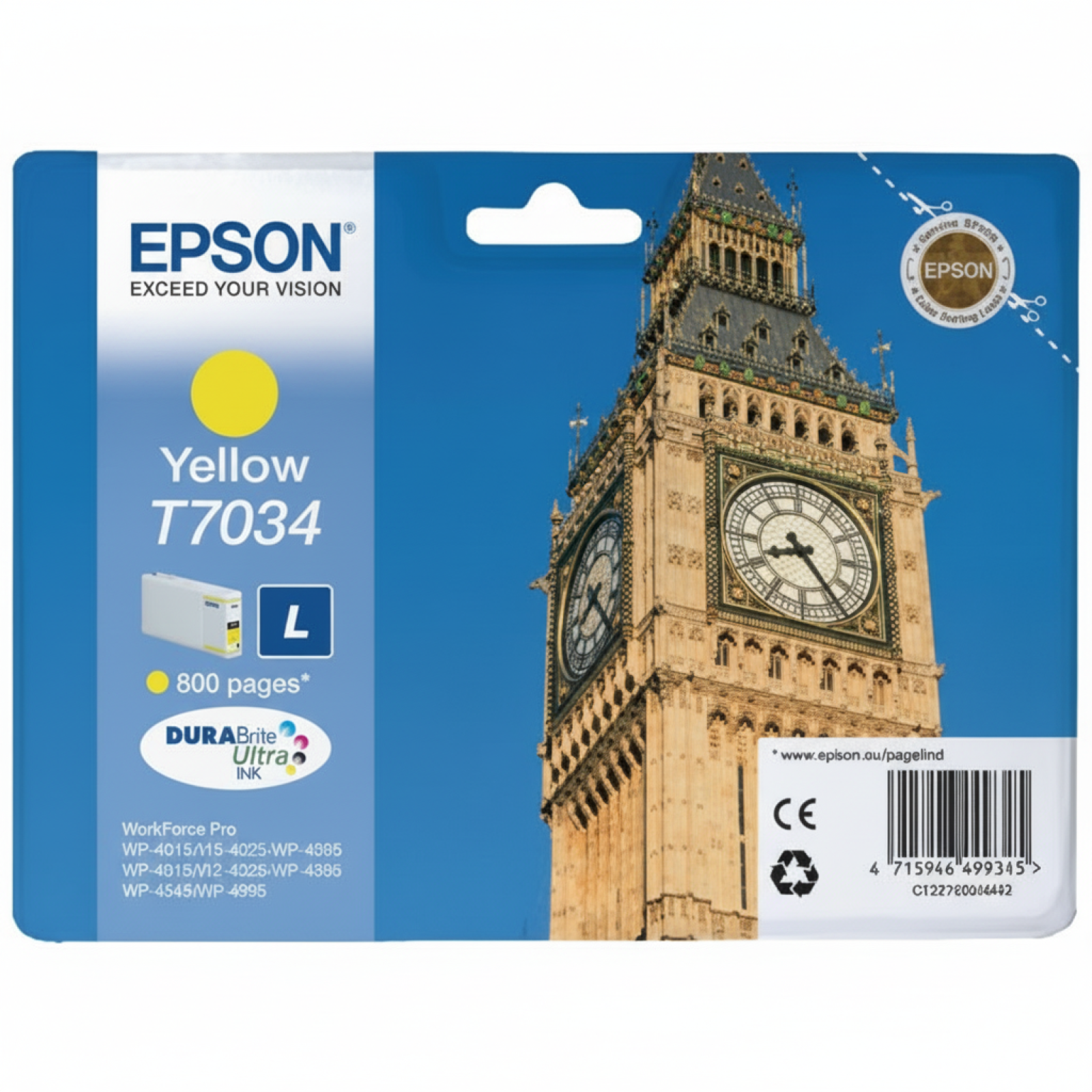 Original OEM Ink Cartridge Epson T7034 (C13T70344010) (Yellow)