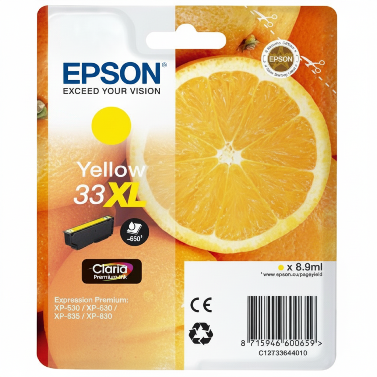 Original OEM Ink Cartridge Epson T3364 (C13T33644010) (Yellow)