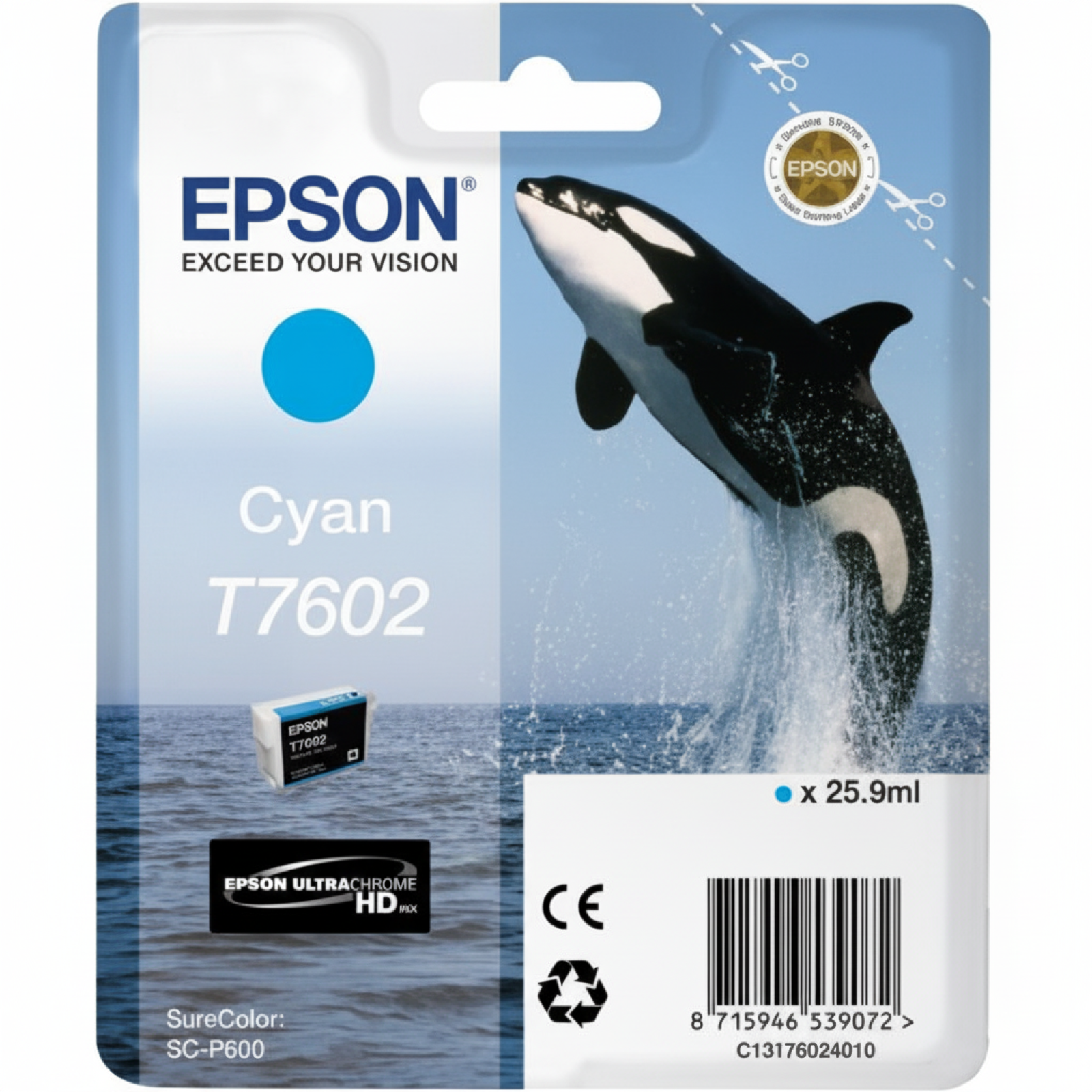 Original OEM Ink Cartridge Epson T7602 (C13T76024010) (Cyan)