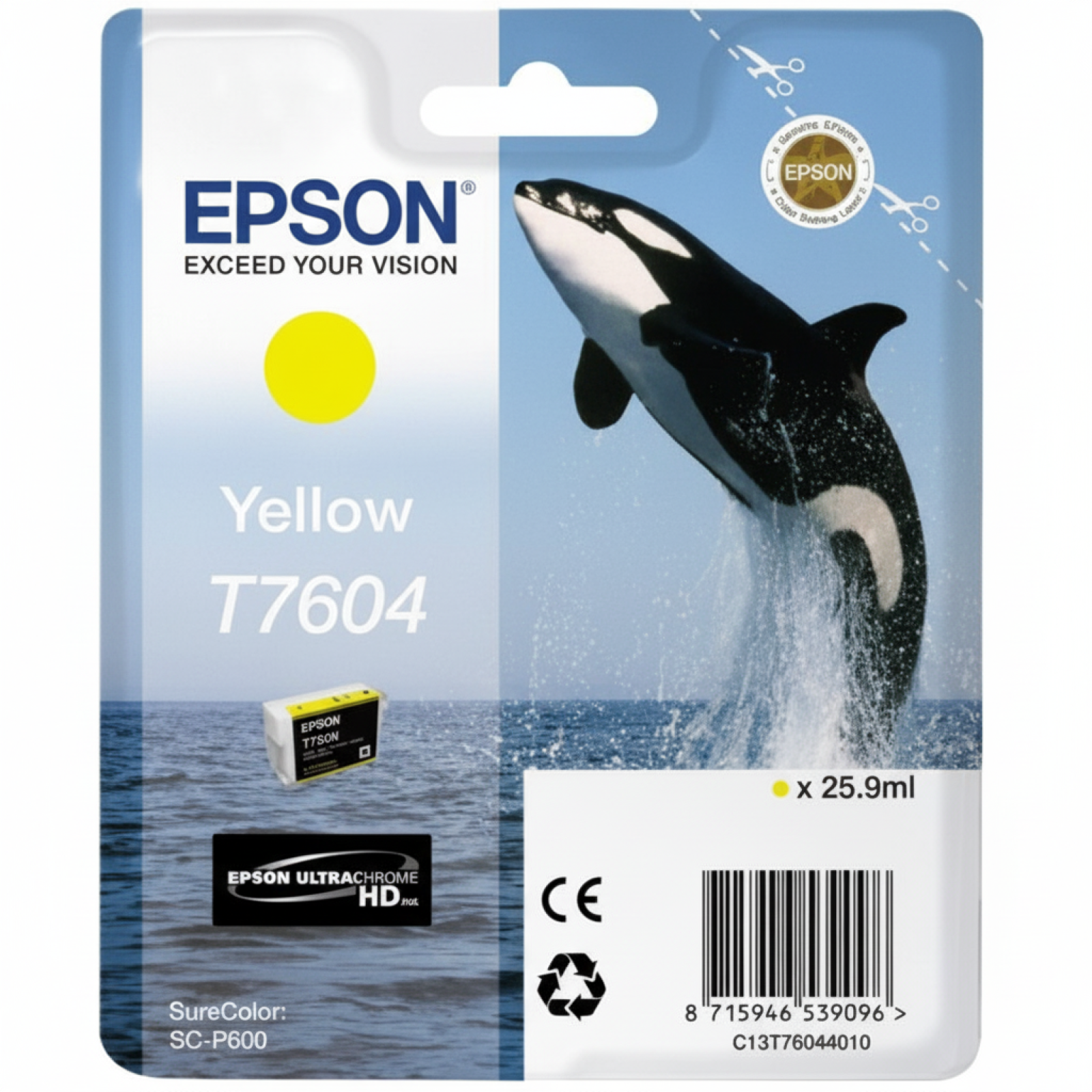 Original OEM Ink Cartridge Epson T7604 (C13T76044010) (Yellow)