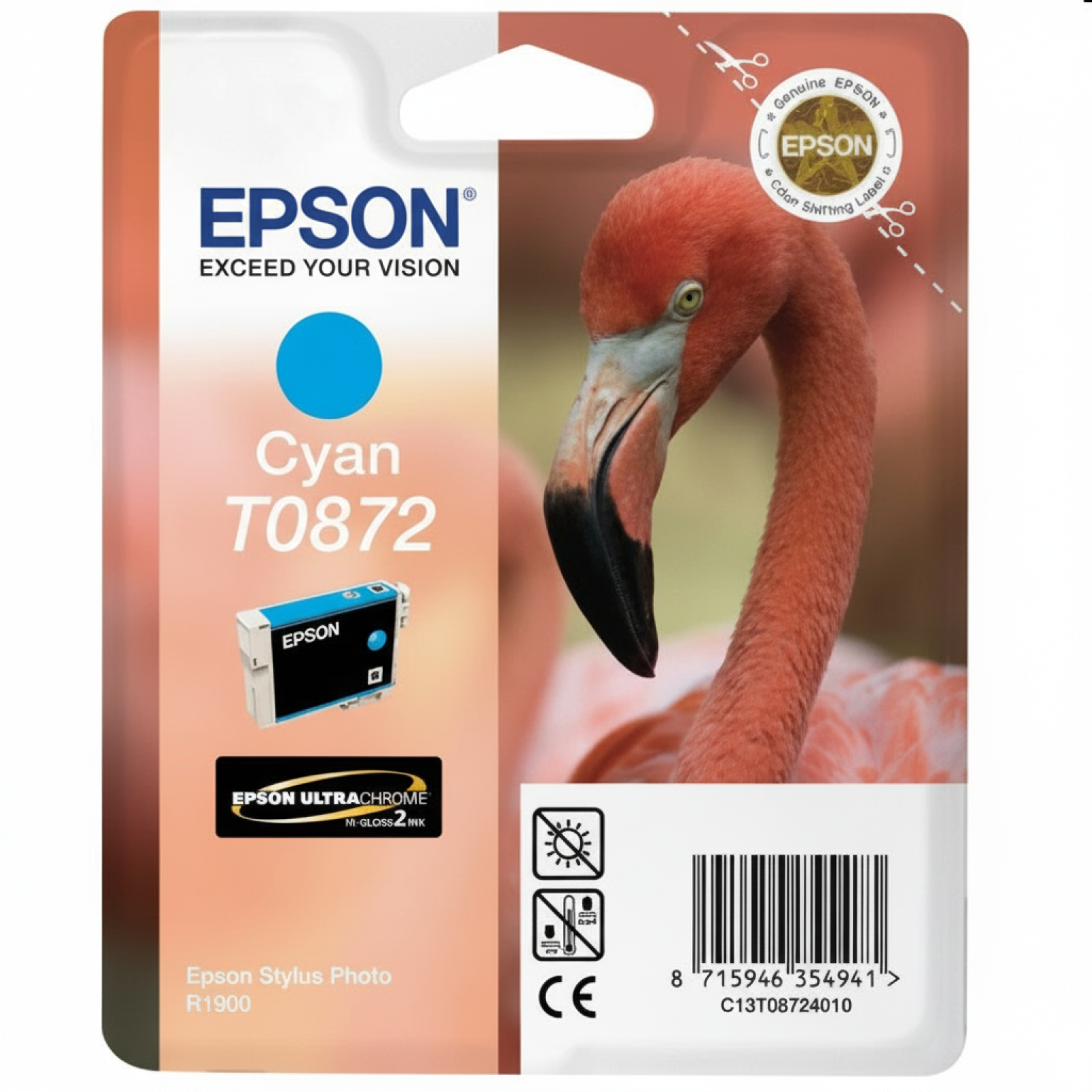 Original OEM Ink Cartridge Epson T0872 (C13T08724010) (Cyan)