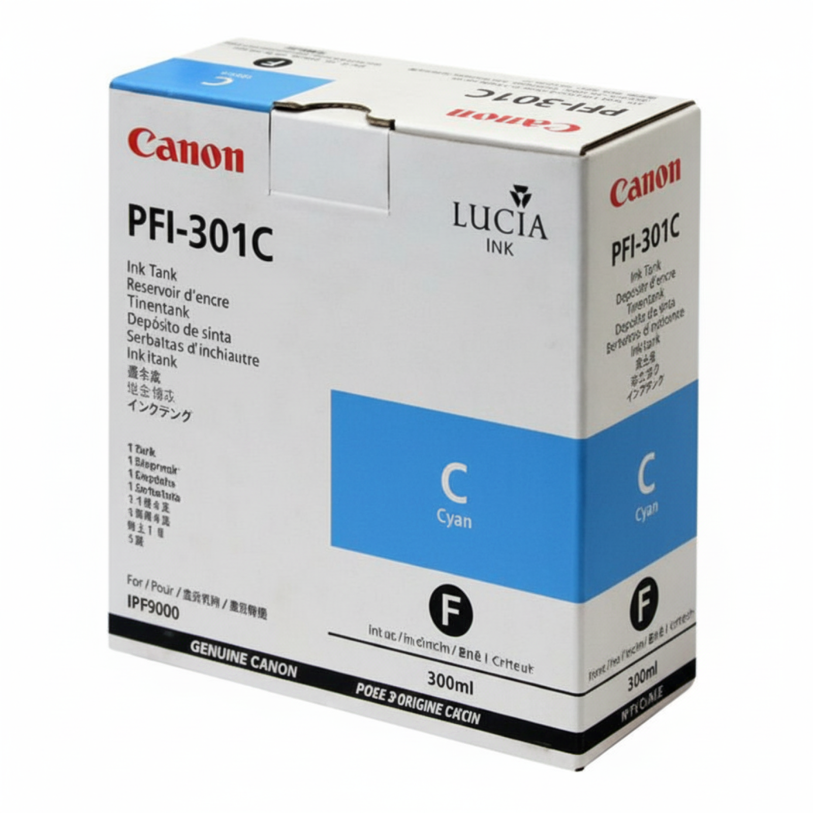 Original OEM Ink Cartridge Canon PFI-301C (1487B001) (Cyan)