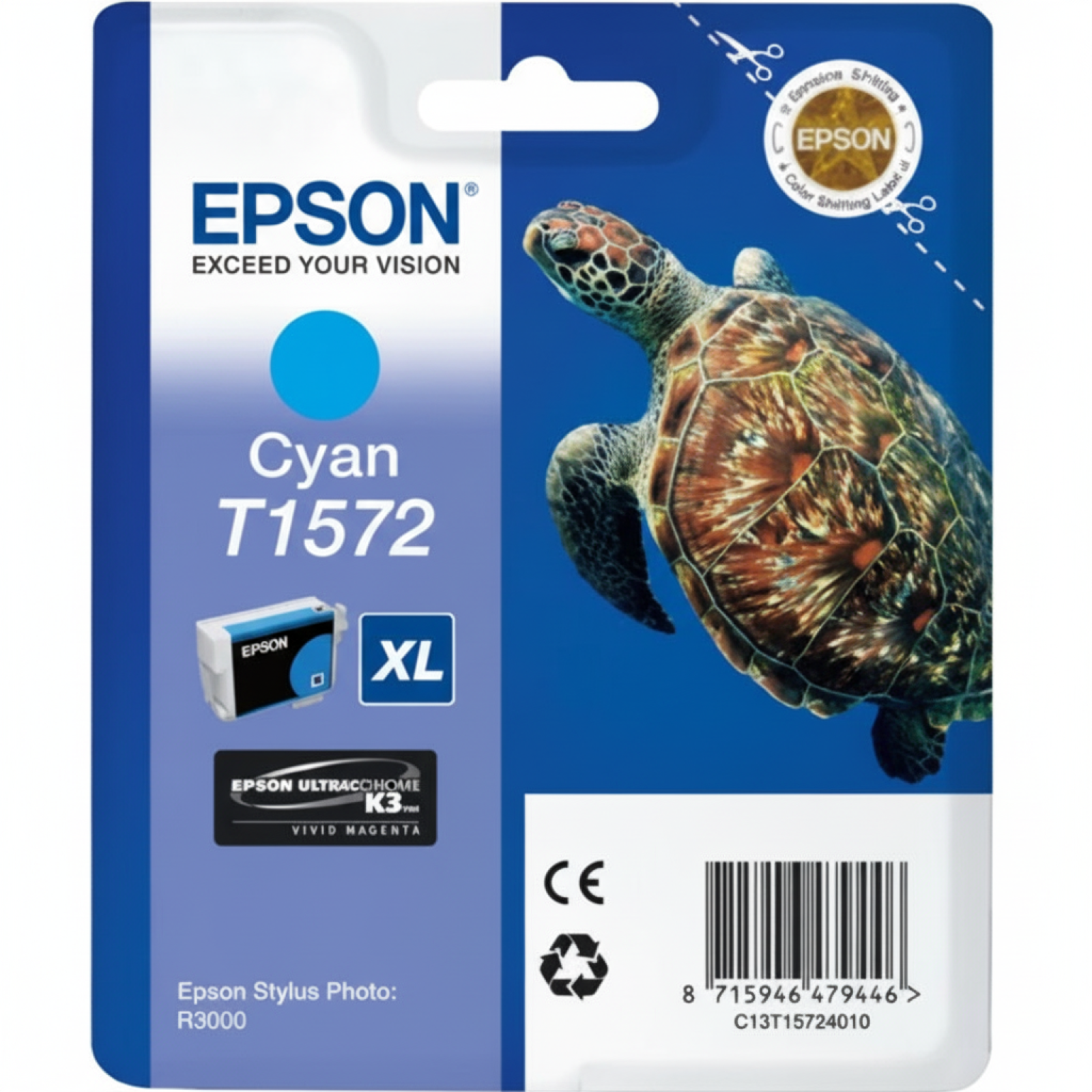 Original OEM Ink Cartridge Epson T1572 (C13T15724010) (Cyan)