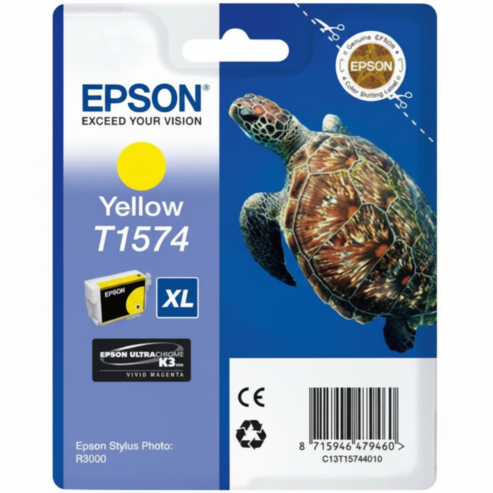 Original OEM Ink Cartridge Epson T1574 (C13T15744010) (Yellow)