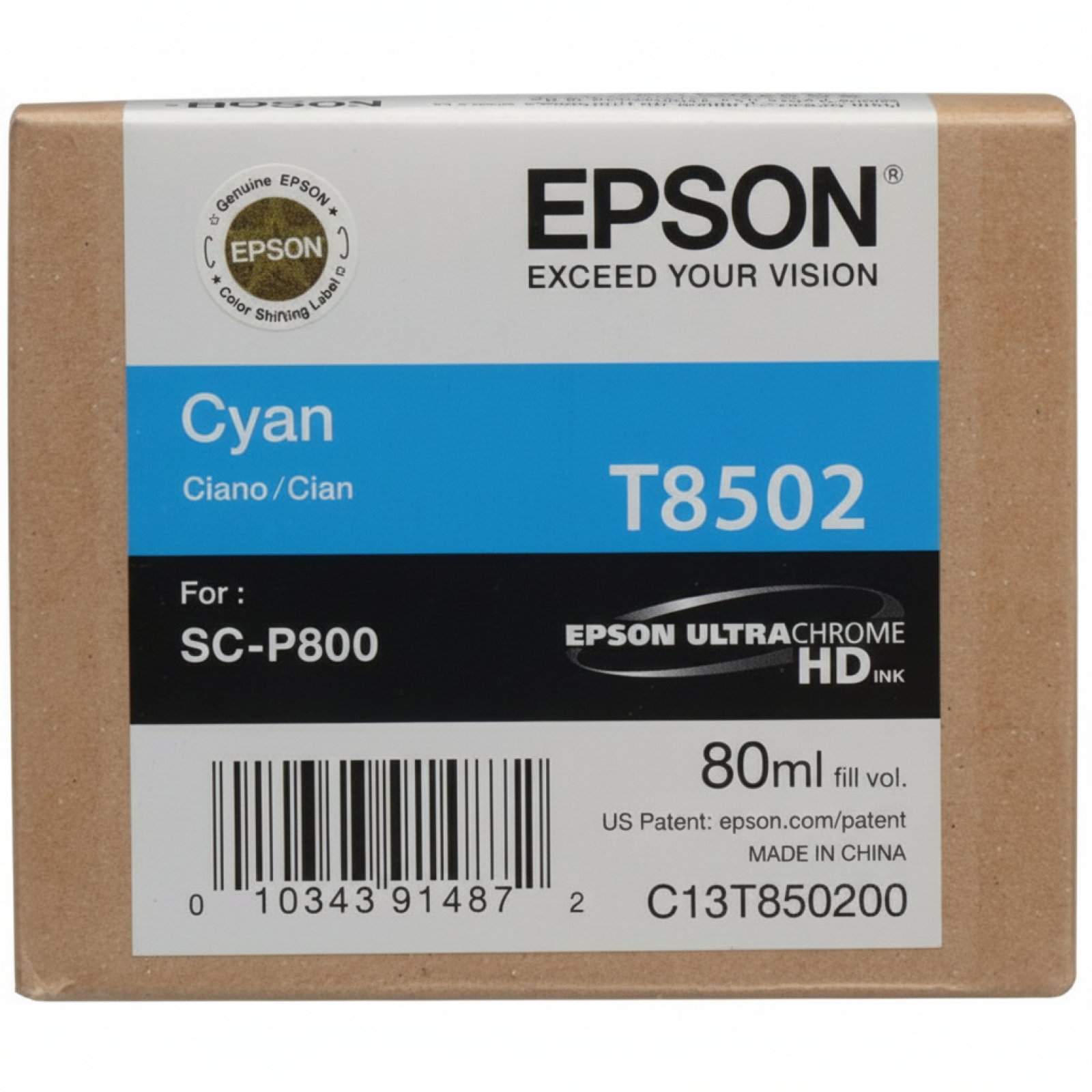 Original OEM Ink Cartridge Epson T8502 (C13T850200) (Cyan)