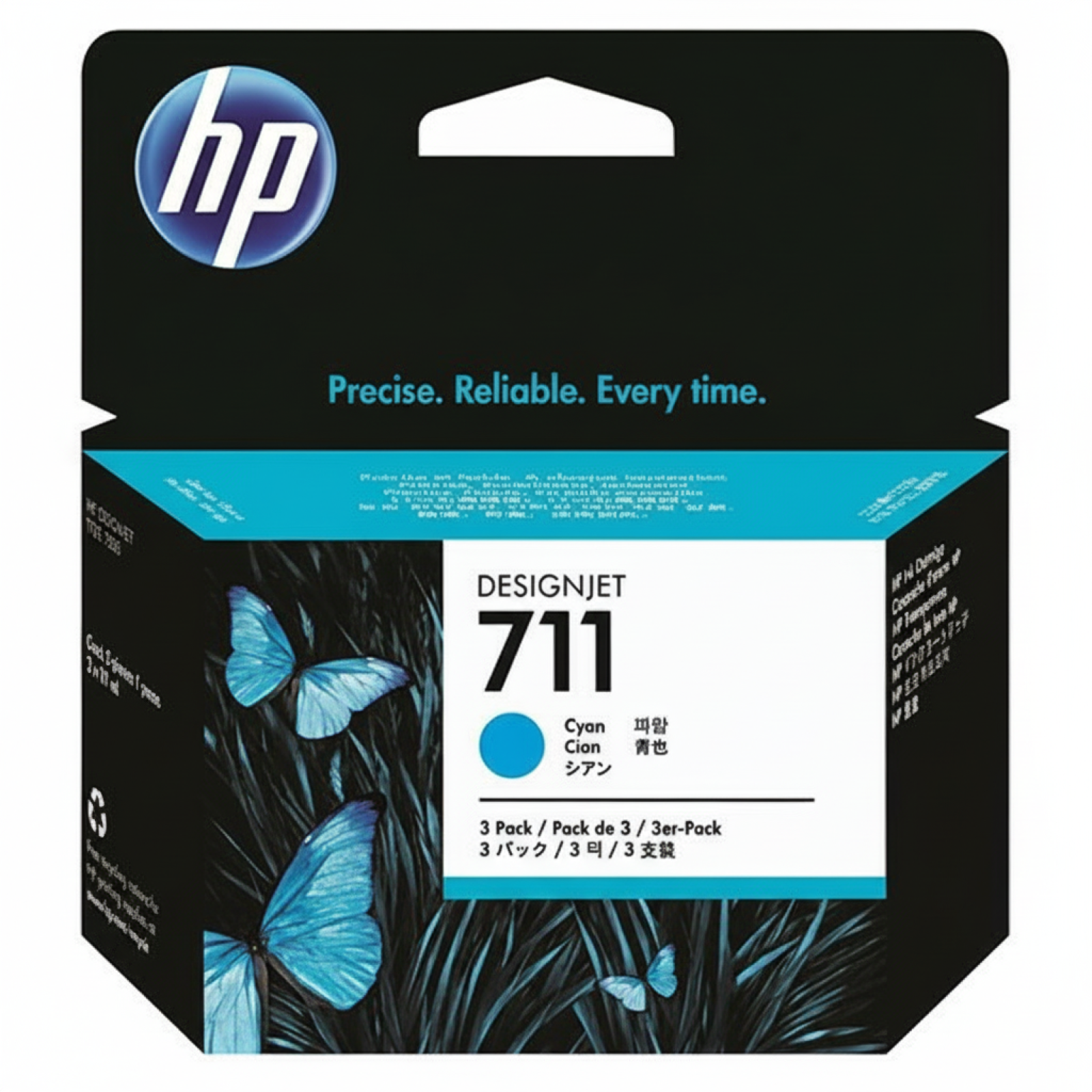 Original OEM Ink Cartridges HP 711 (CZ134A) (Cyan) (3-pack)
