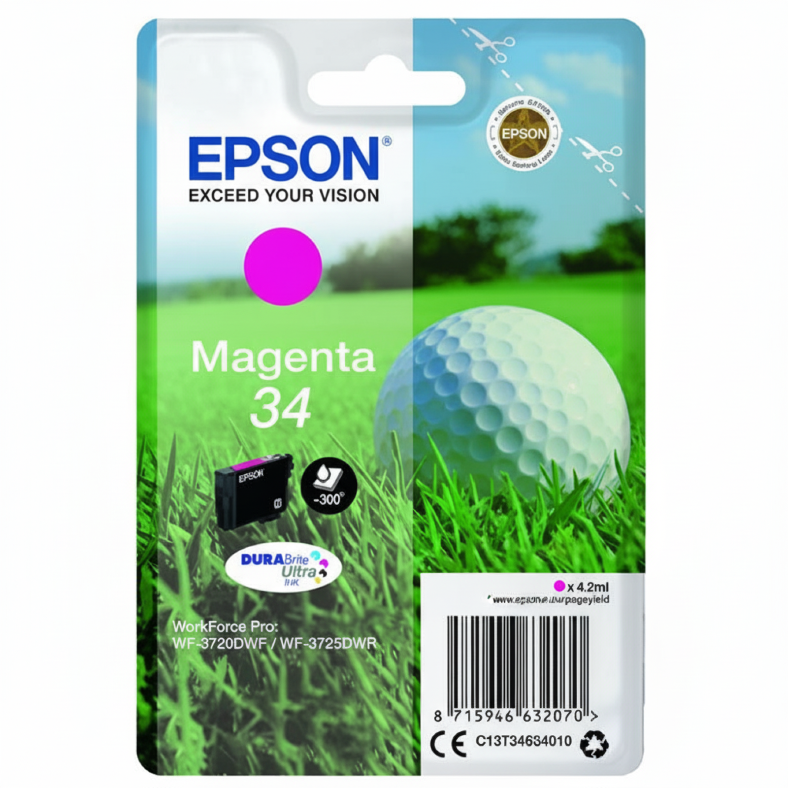 Original OEM Ink Cartridge Epson 34 (C13T34634010) (Magenta)