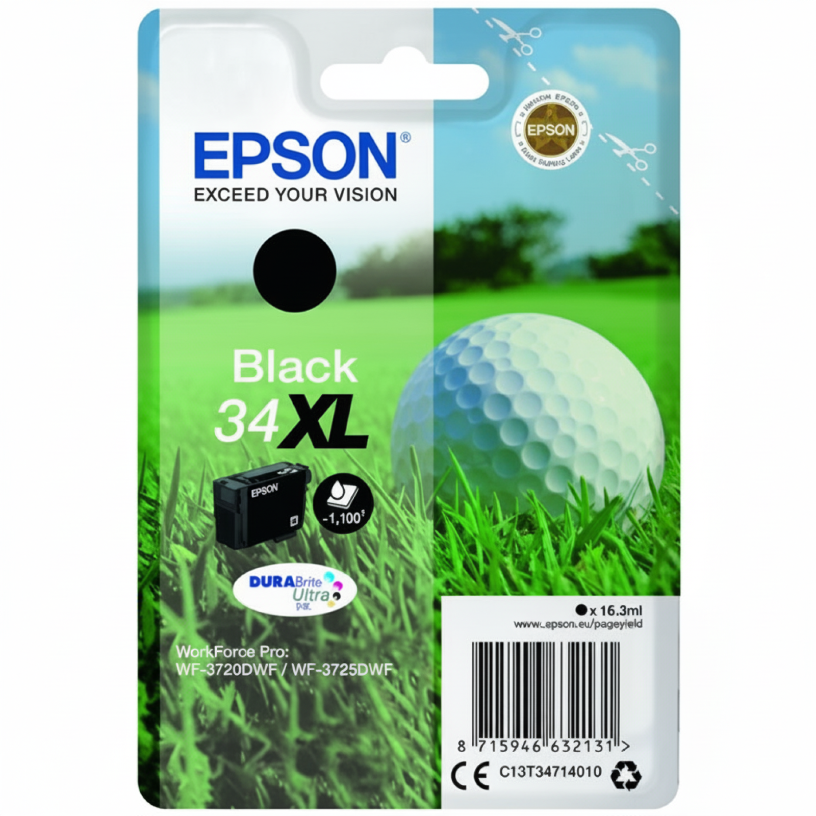 Original OEM Ink Cartridge Epson 34xl (C13T34714010) (Black)