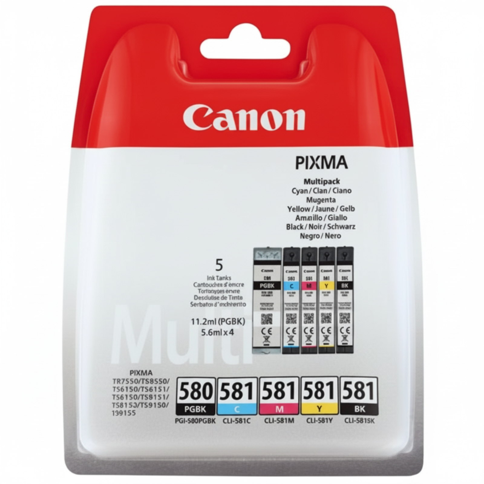 Original OEM Ink Cartridges Canon PGI-580 CLI-581  CMYK (2078C005) (multi pack)
