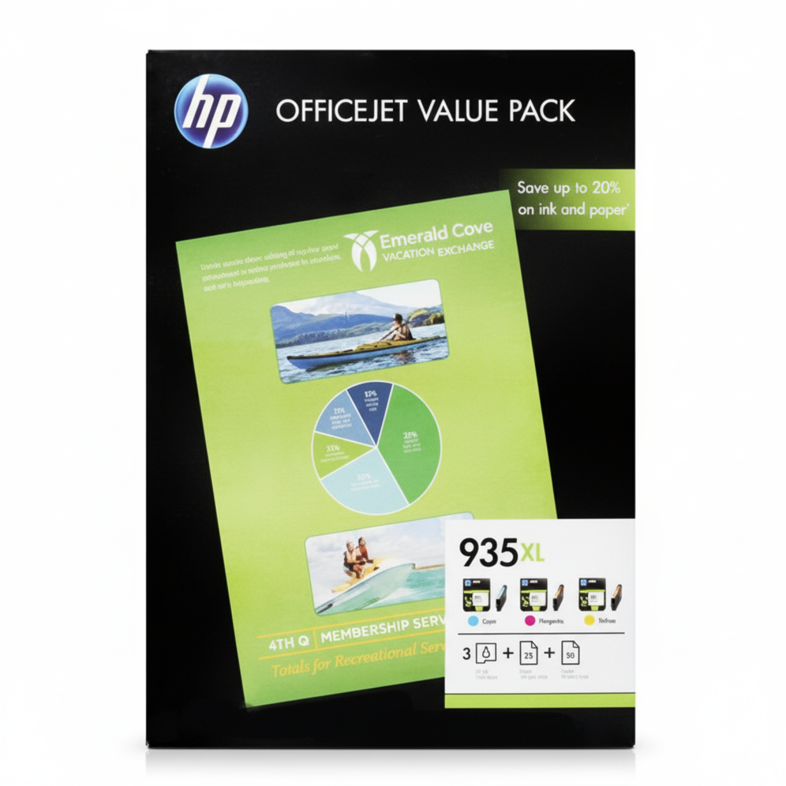 Original OEM Ink Cartridges HP 935 XL CMY (F6U78AE) (3-pack)