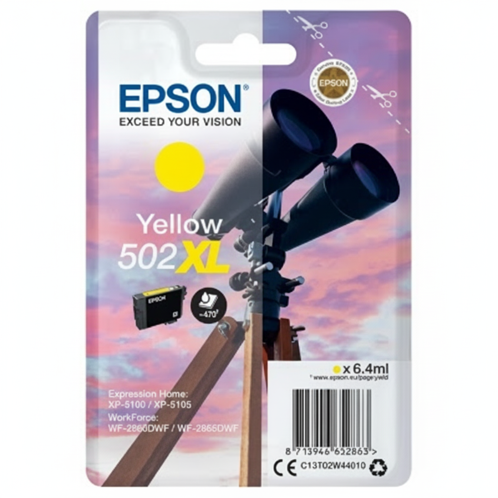 Original OEM Ink Cartridge Epson 502 XL (C13T02W44010) (Yellow)