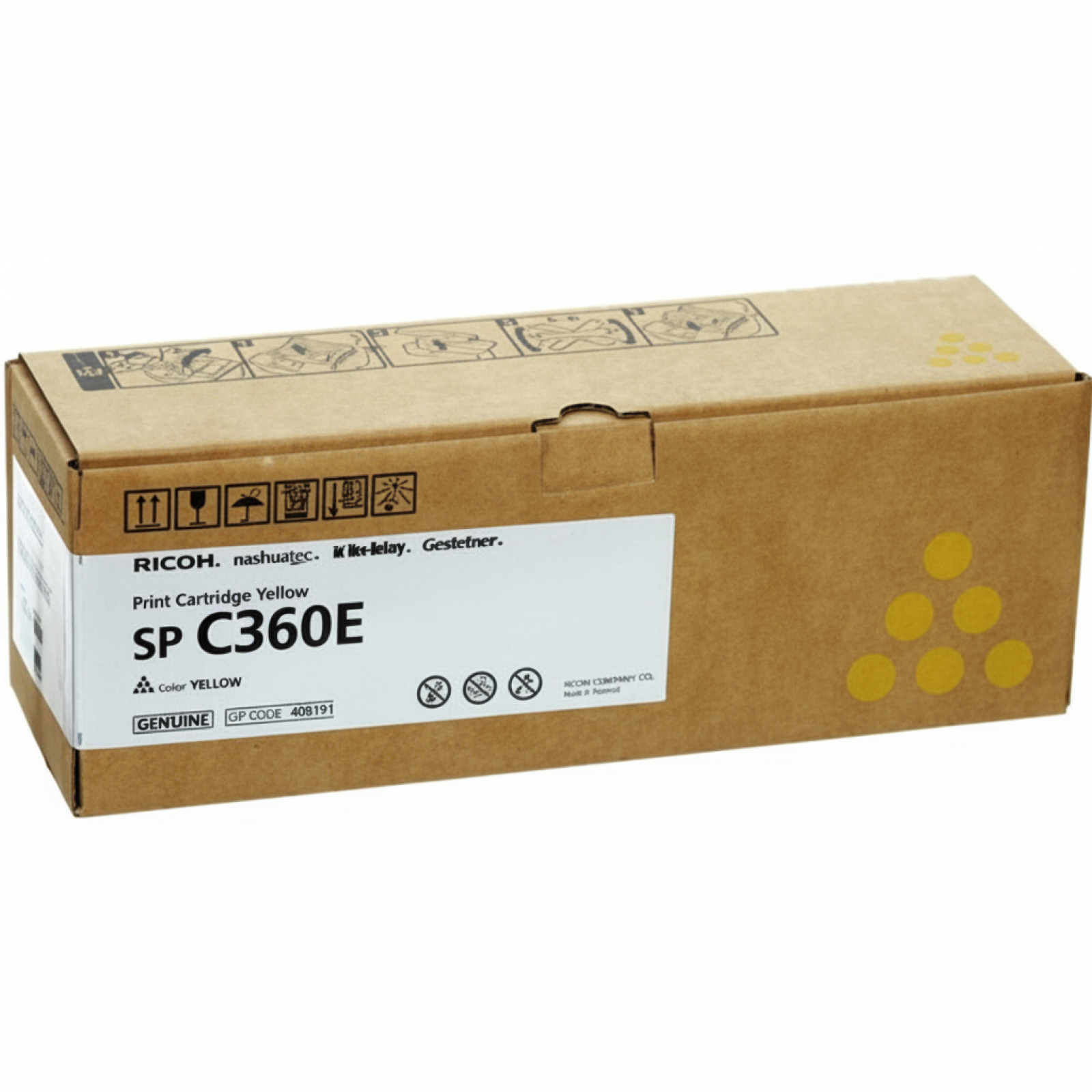 Original OEM Toner Ricoh C360E (408191) (Yellow)