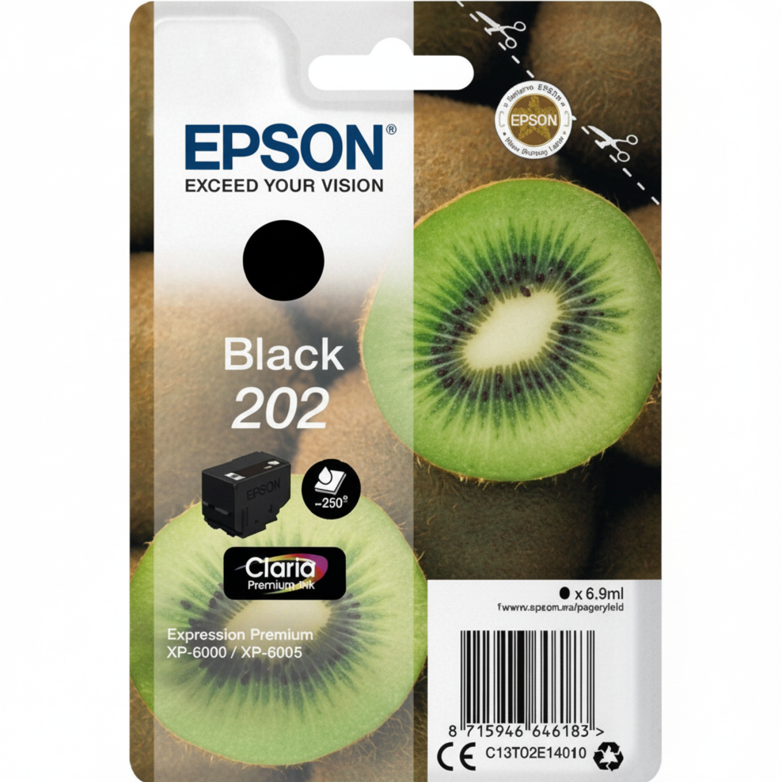 Original OEM Ink Cartridge Epson 202 (C13T02E14010) (Black)