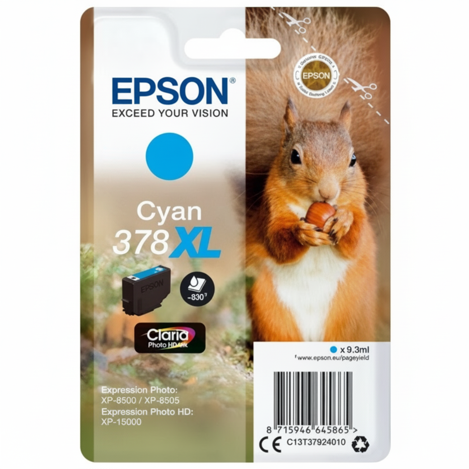Original OEM Ink Cartridge Epson 378 XL (C13T37924010) (Cyan)