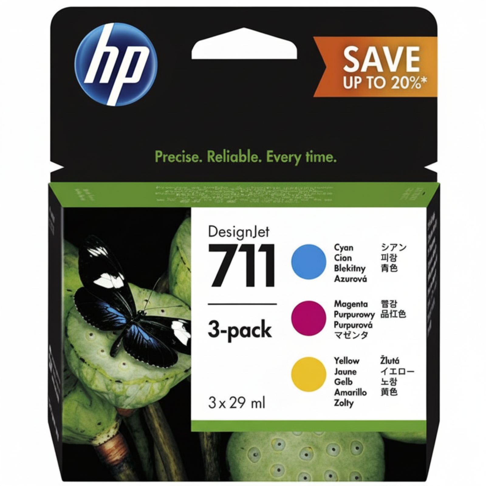 Original OEM Ink Cartridges HP 711 CMY (P2V32A) (3-pack)