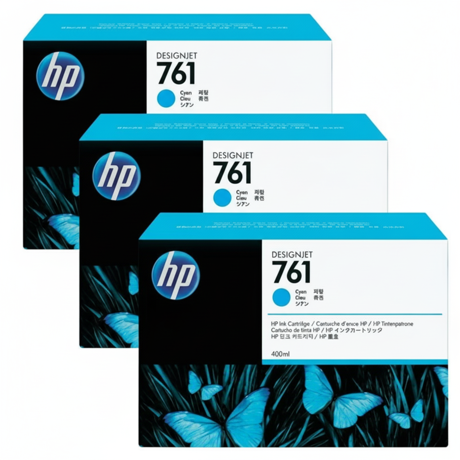 Original OEM Ink Cartridges HP 761 (CR272A) (Cyan) (3-pack)
