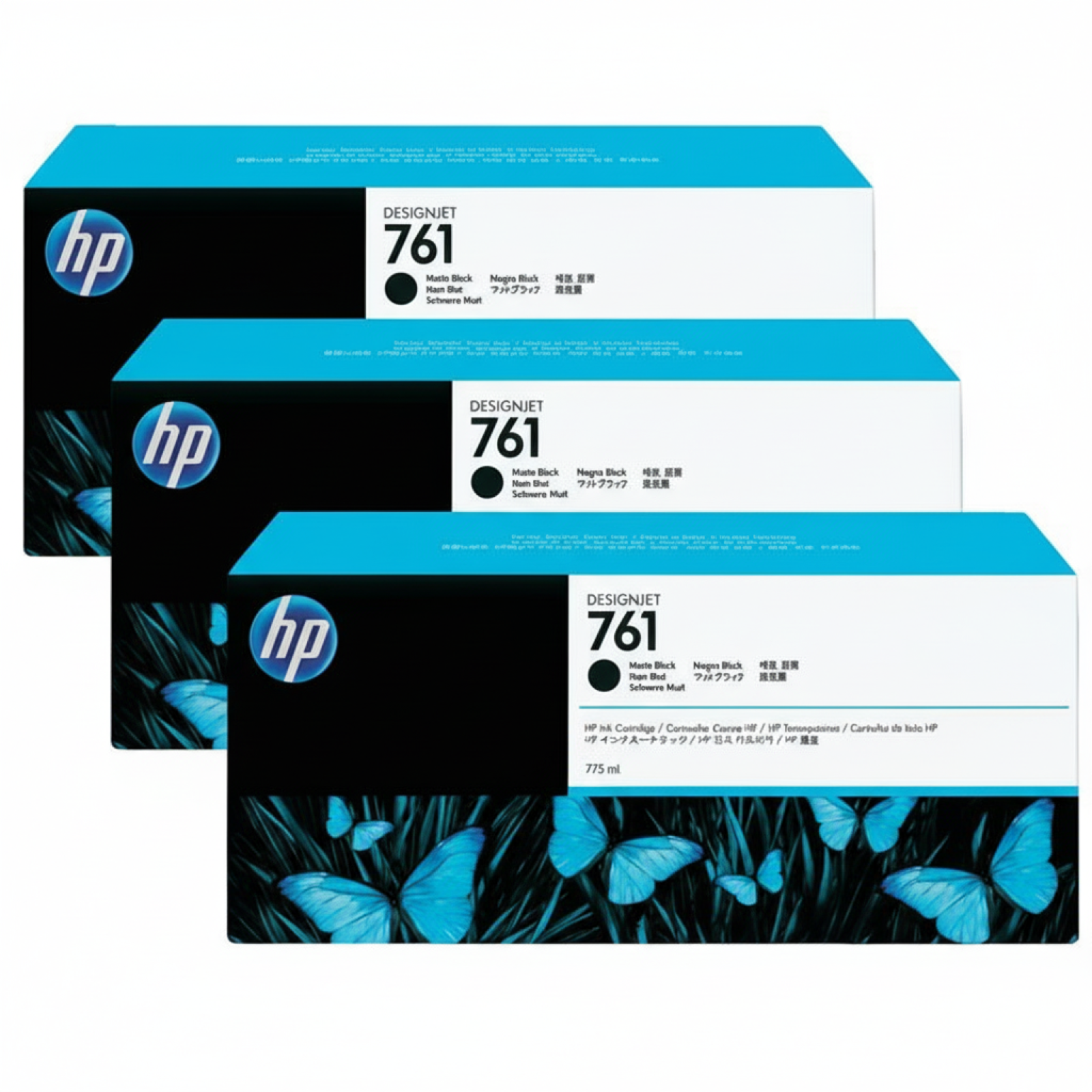 Original OEM Ink Cartridges HP 761 (CR275A) (Matte black) (3-pack)
