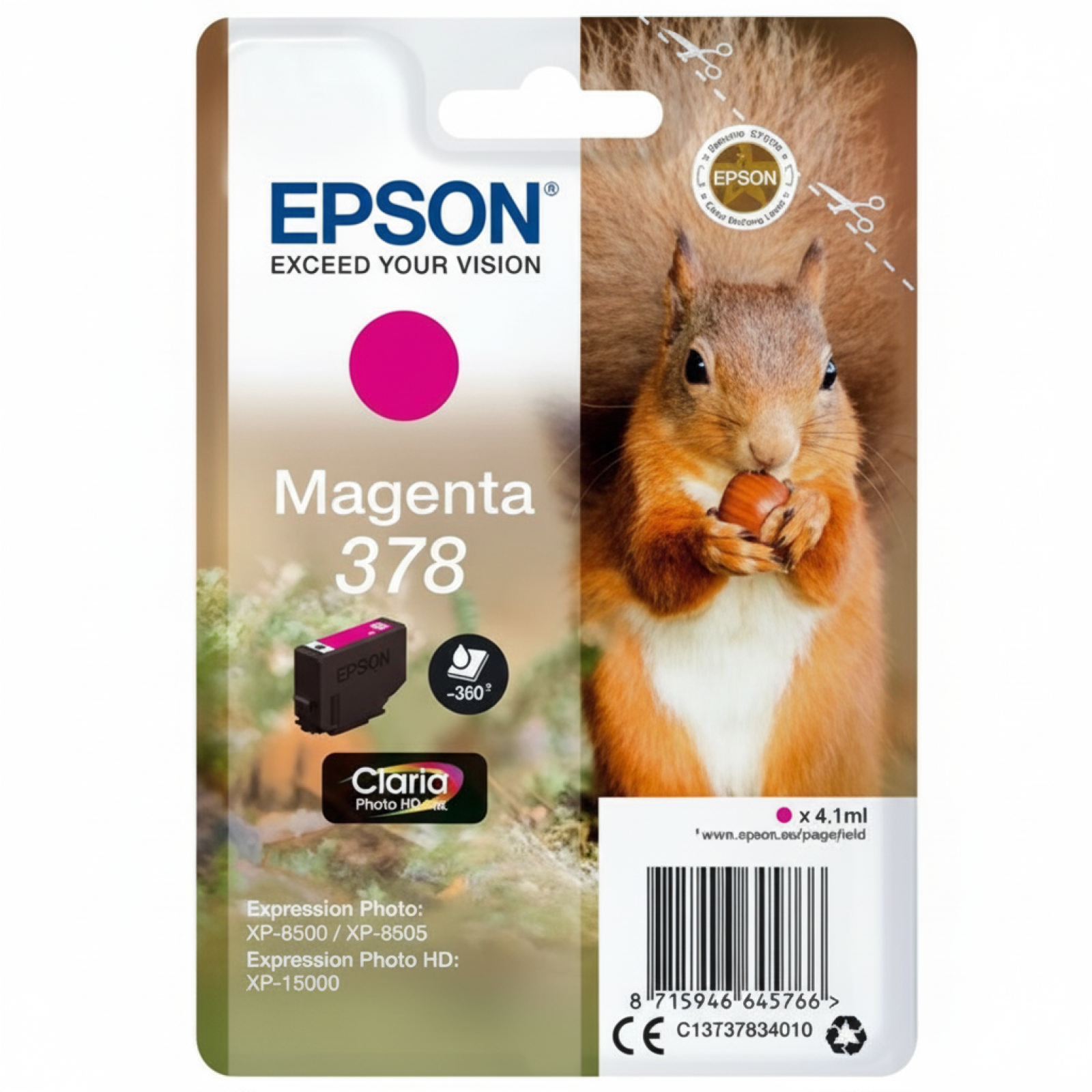 Original OEM Ink Cartridge Epson 378 (C13T37834010) (Magenta)