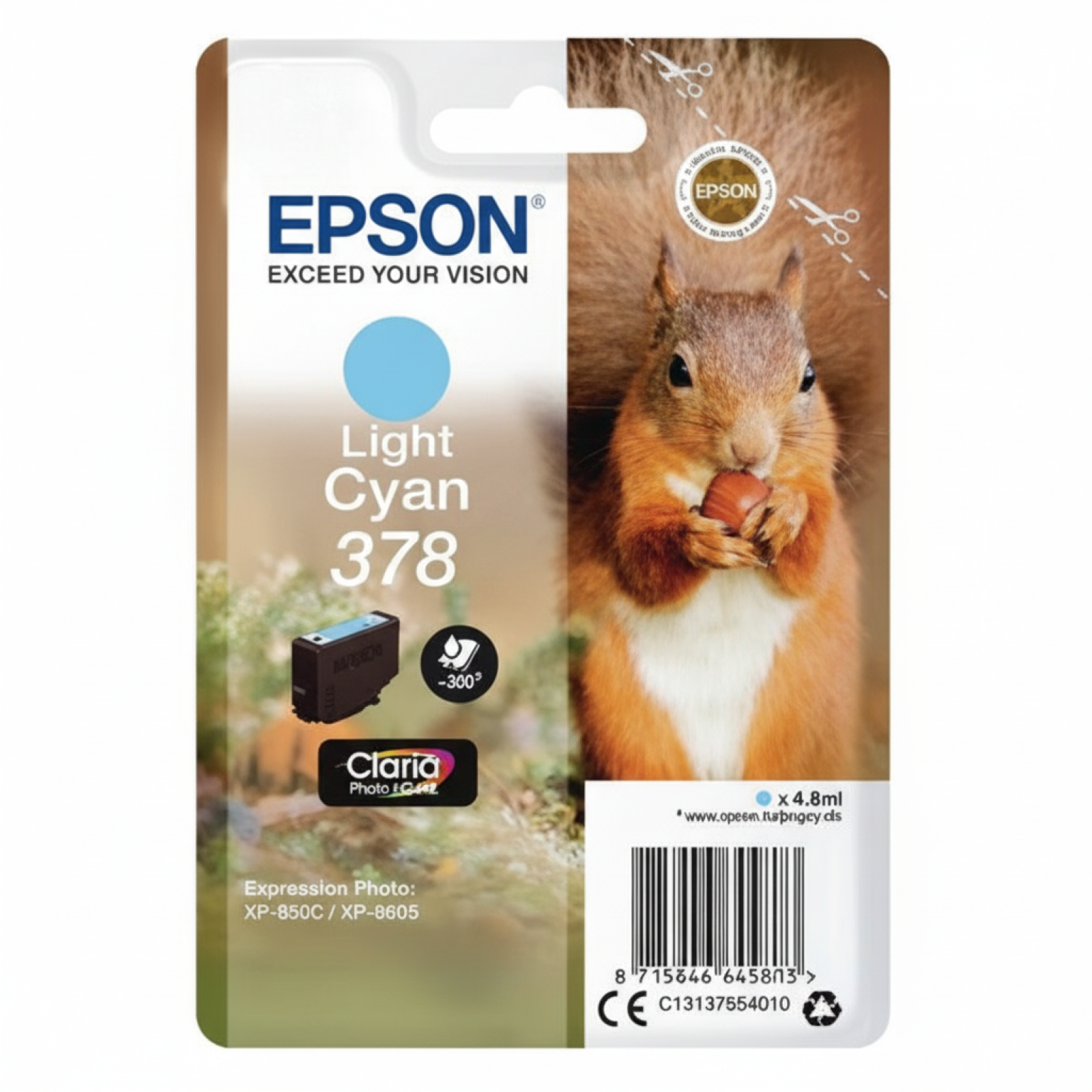 Original OEM Ink Cartridge Epson 378 (C13T37854010) (Light cyan)