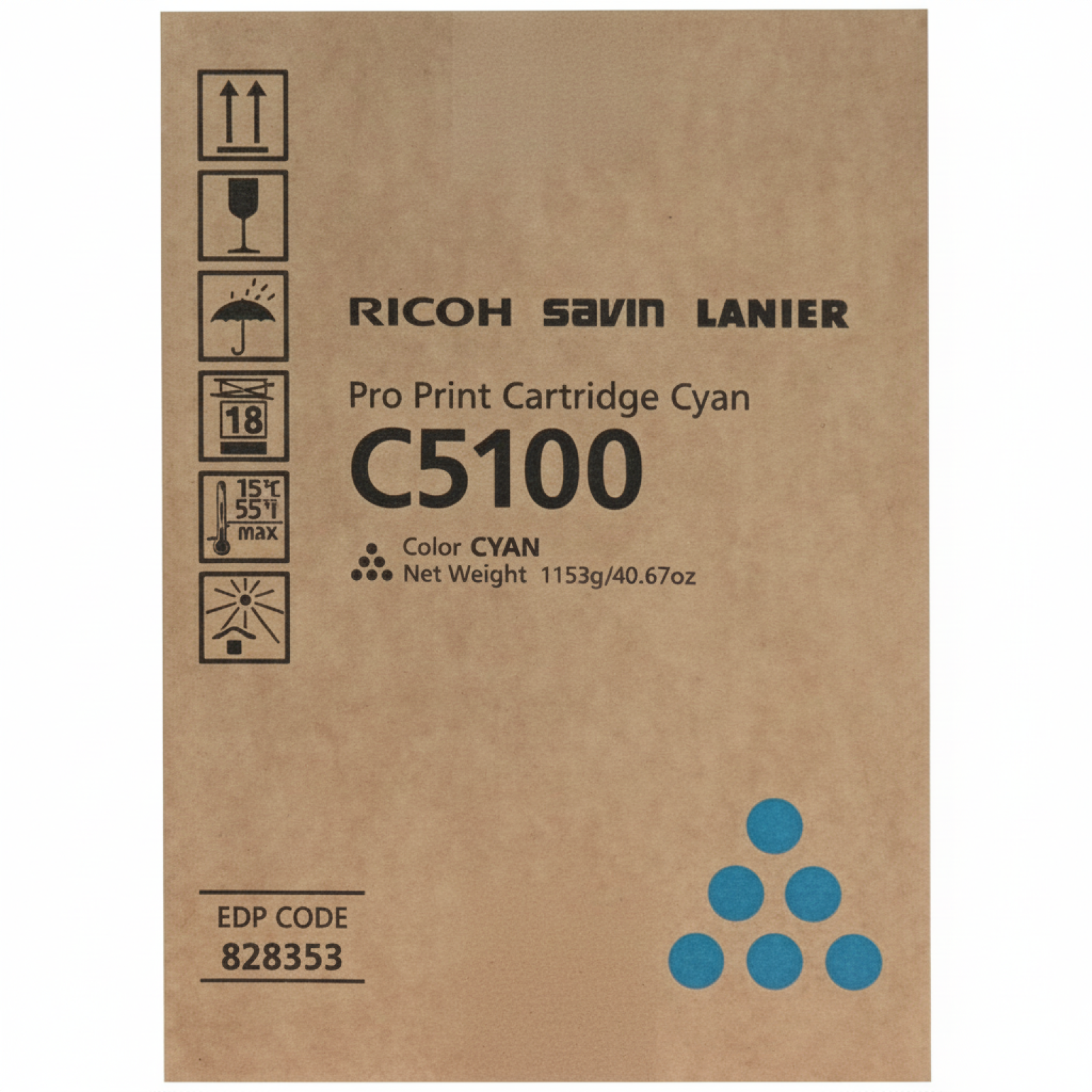Original OEM Toner Ricoh C5100 (828228, 828405) (Cyan)