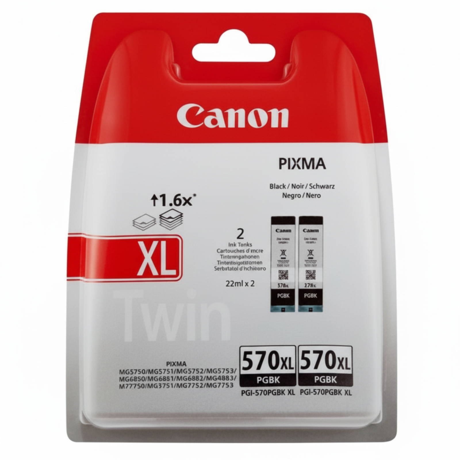 Original OEM Ink Cartridges Canon PGI-570 XL BK (0318C007) (Black) (2-pack)