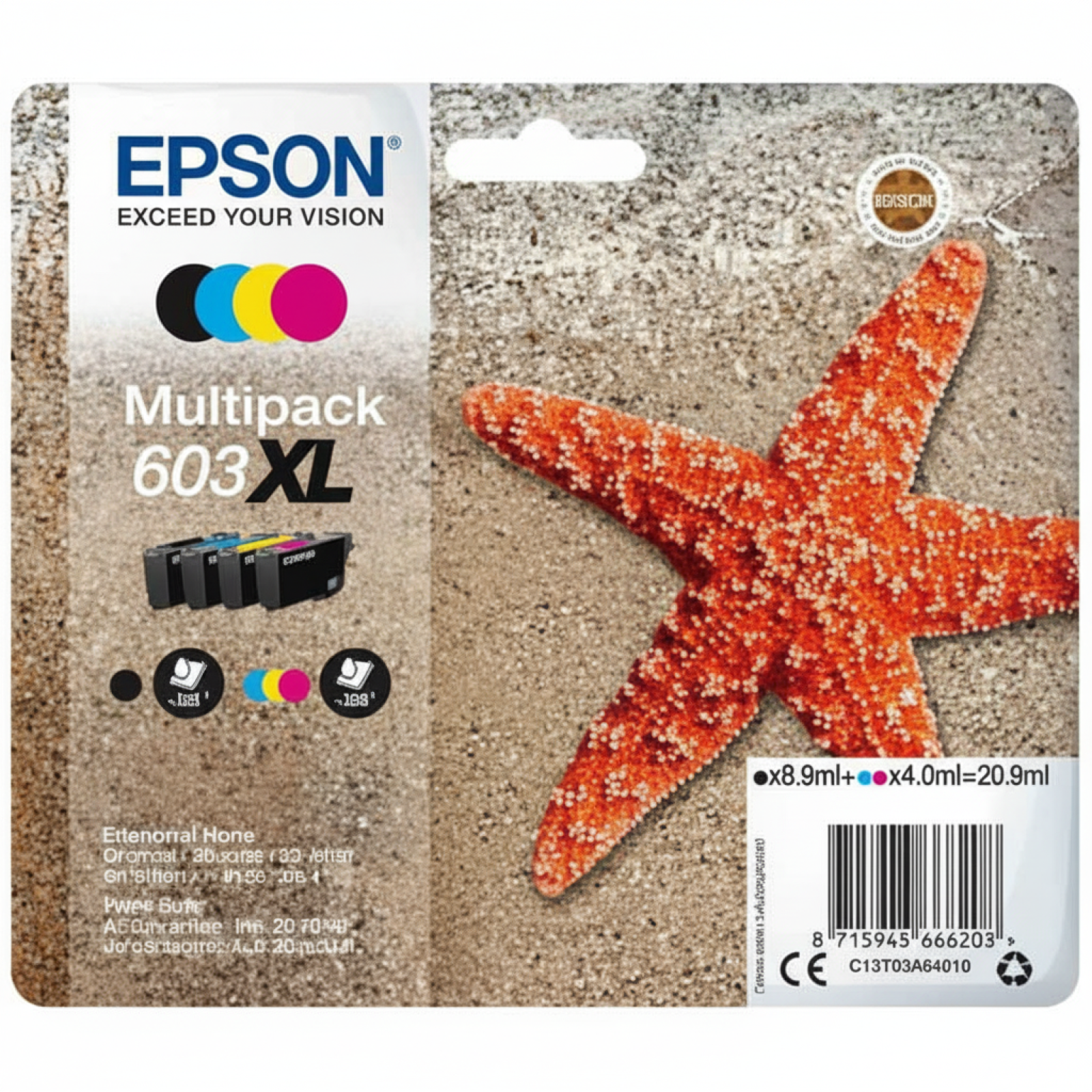 Original OEM Ink Cartridges Epson 603 XL (C13T03A64010) (multi pack)