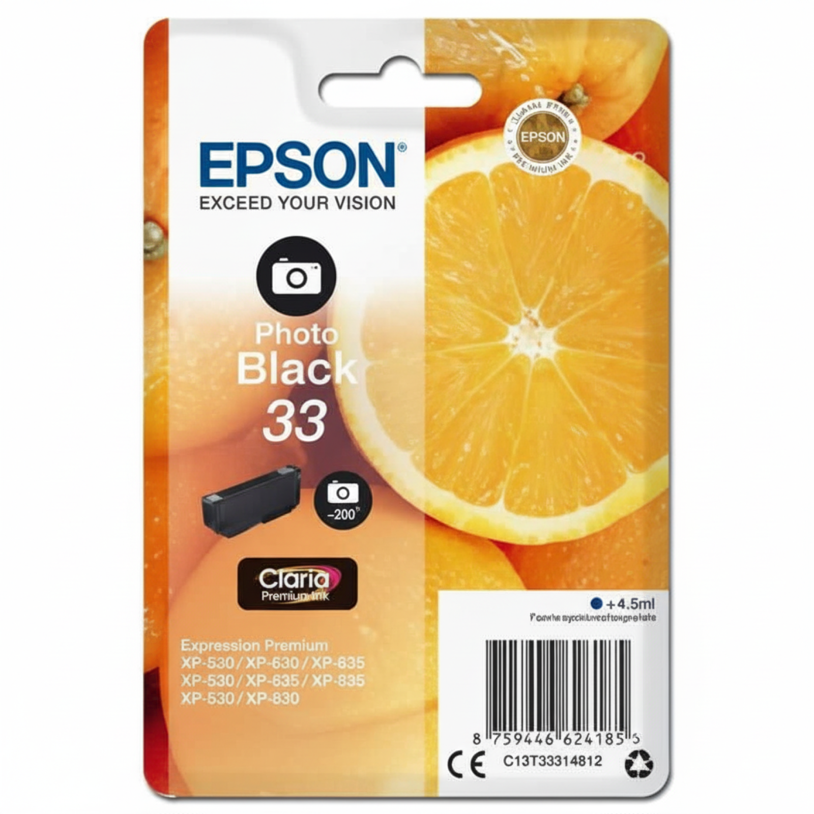 Original OEM Ink Cartridge Epson T3341 (C13T33414012) (Black Photo)